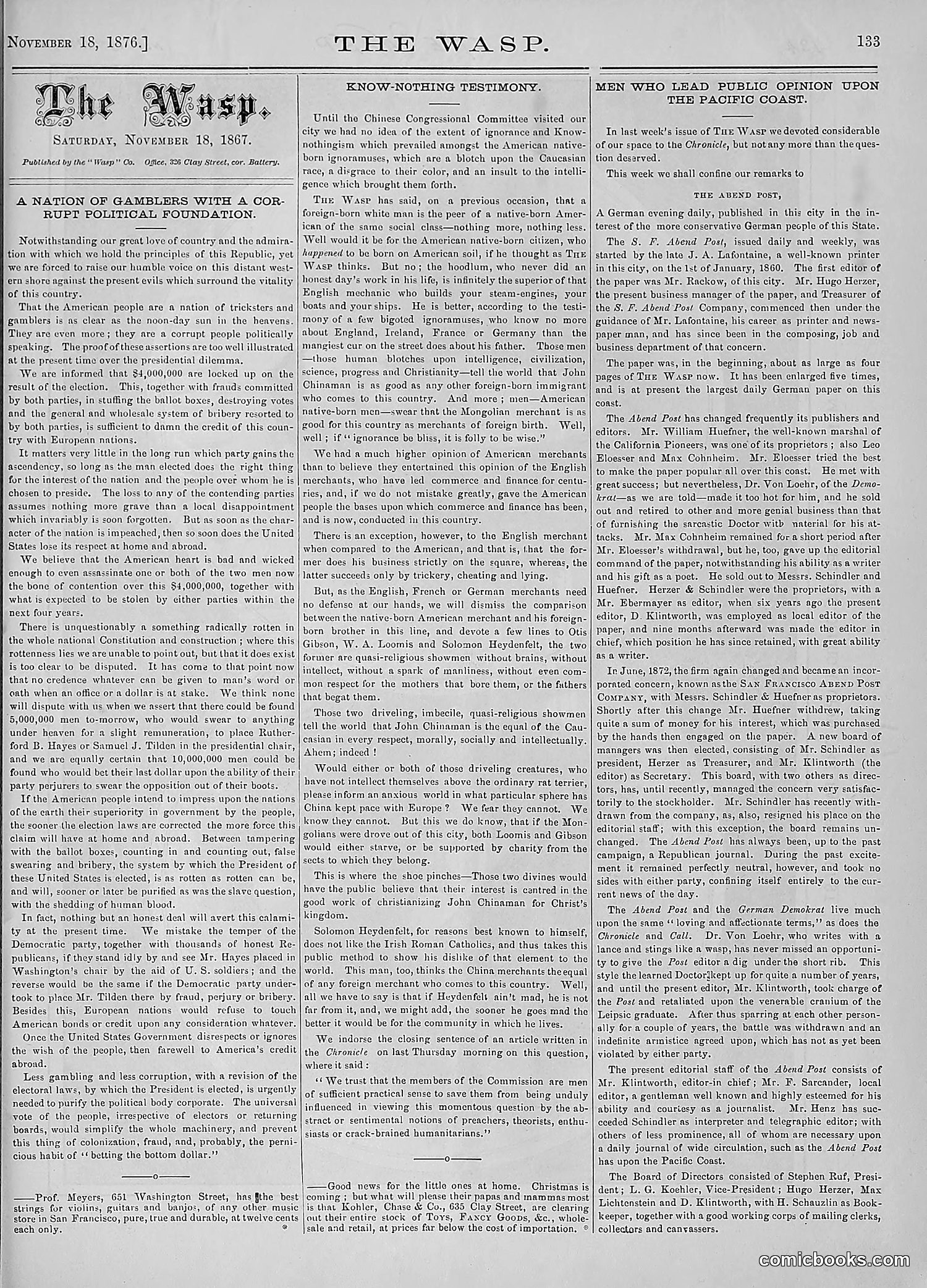 The Wasp — 1876 — page 146 of 230