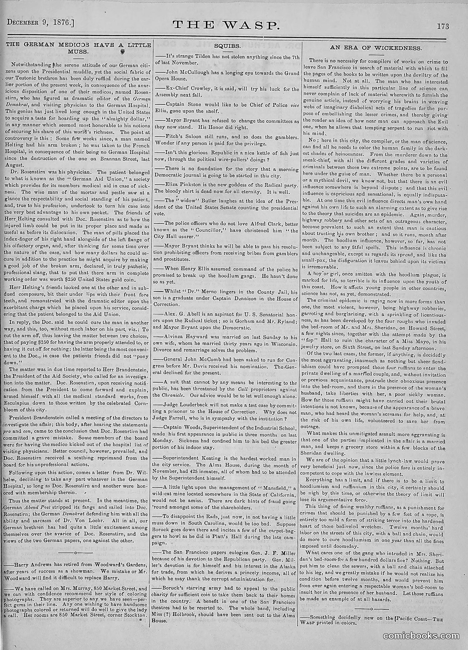 The Wasp — 1876 — page 186 of 230