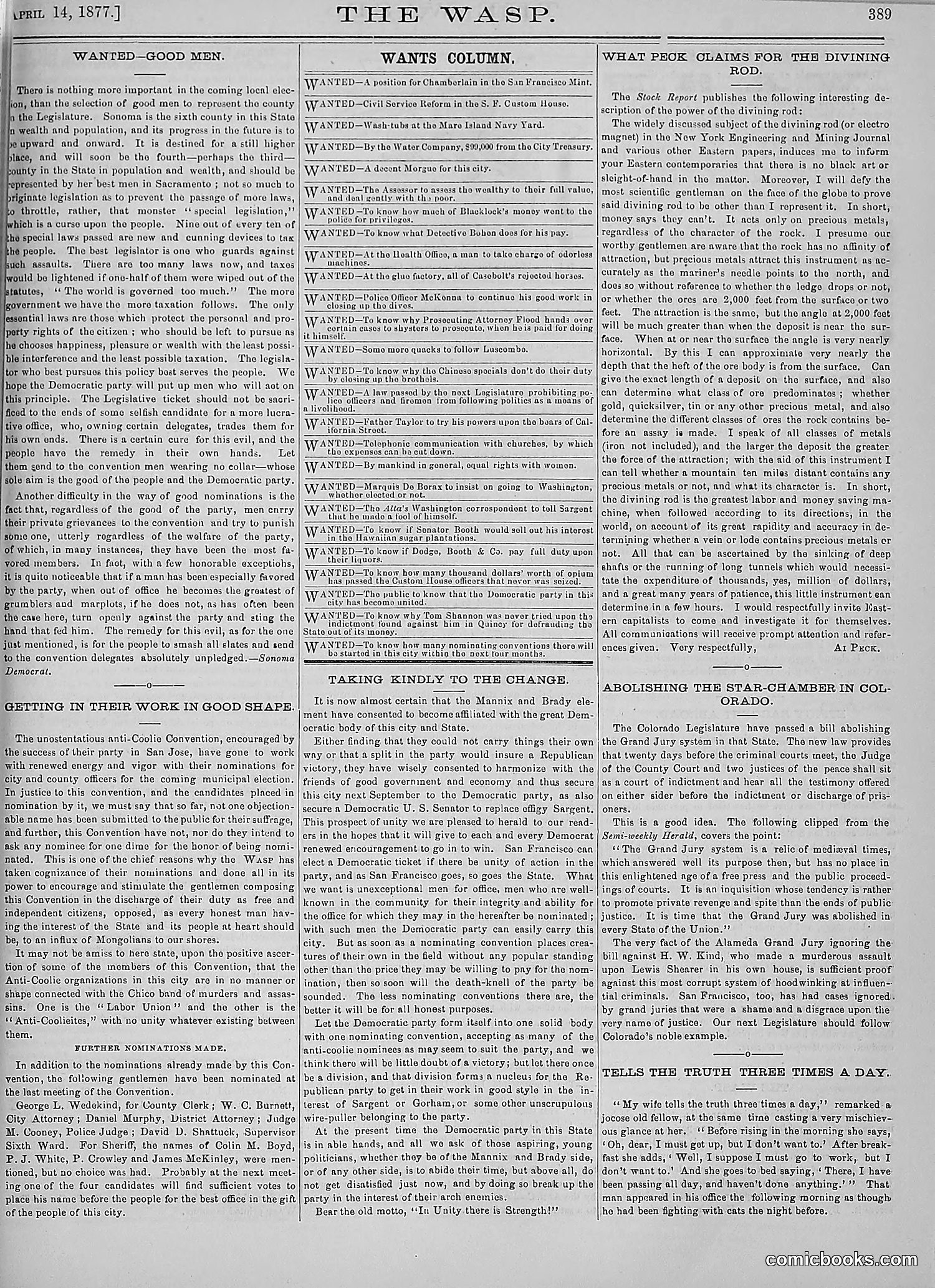 The Wasp — 1877 — page 184 of 378