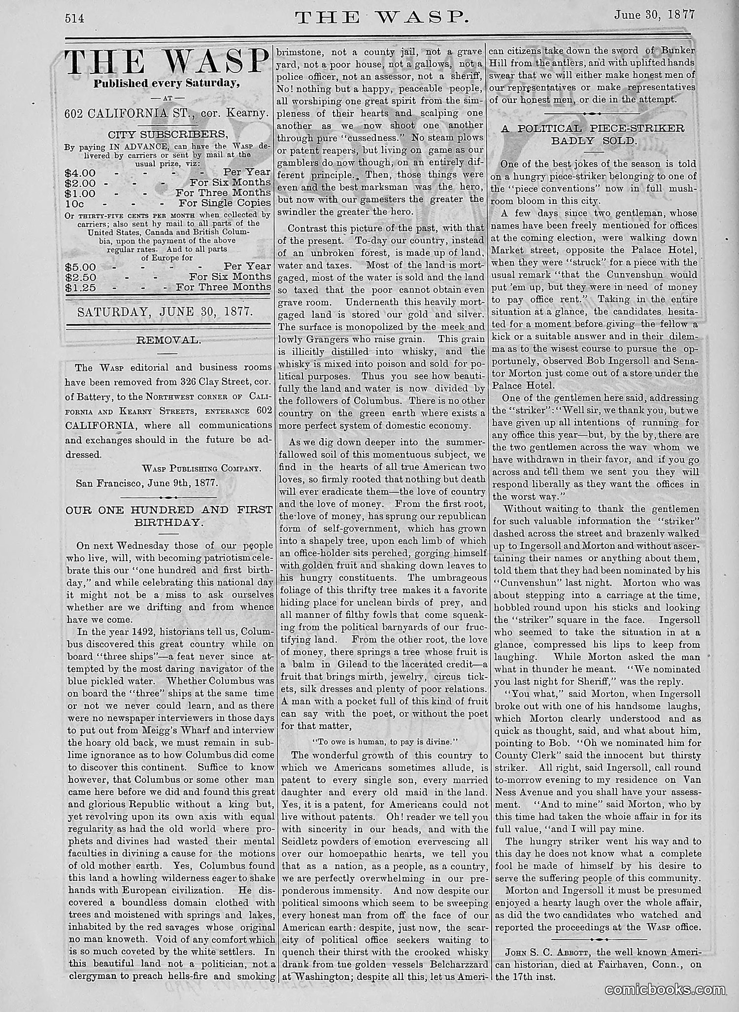 The Wasp — 1877 — page 309 of 378