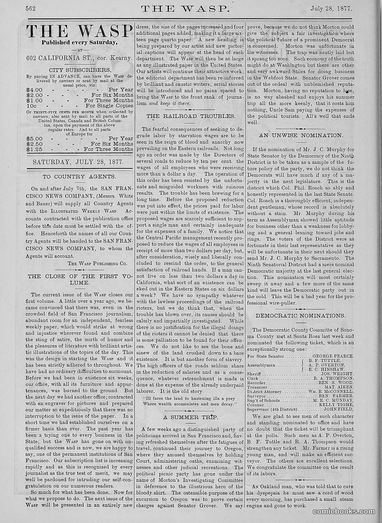 The Wasp — 1877 — page 357 of 378