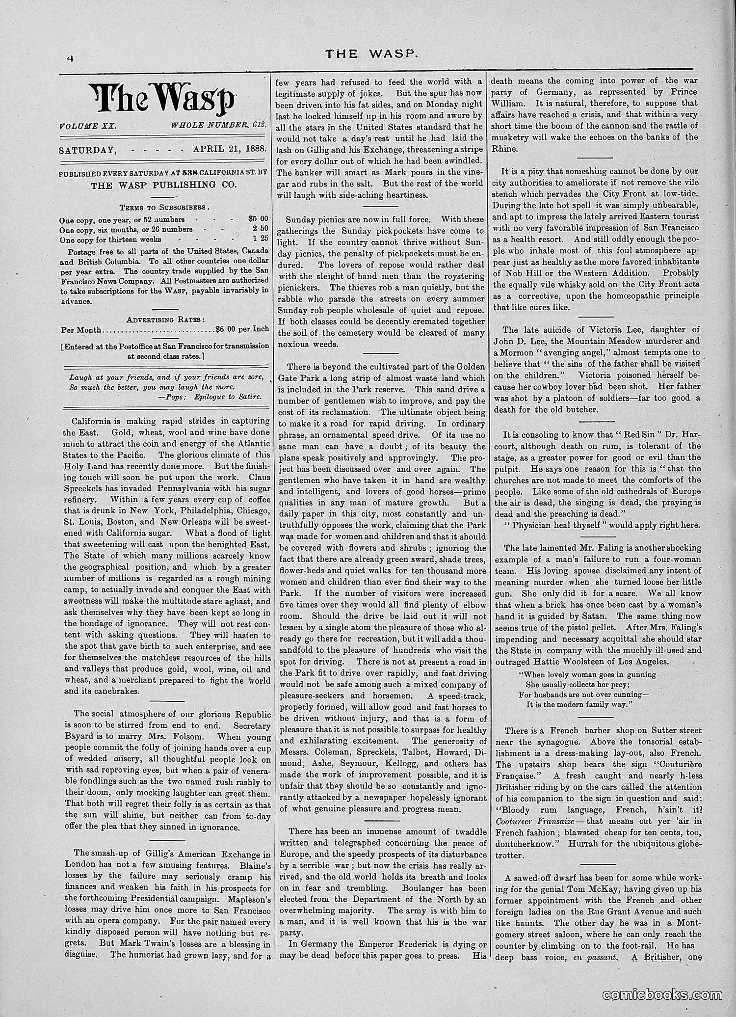 The Wasp — 1888 — page 315 of 526