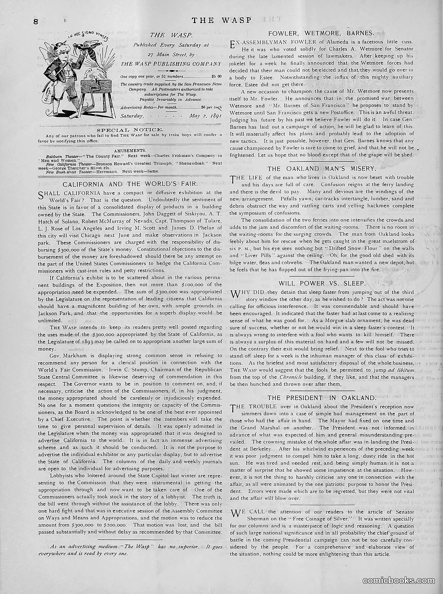 The Wasp — 1891 — page 445 of 612