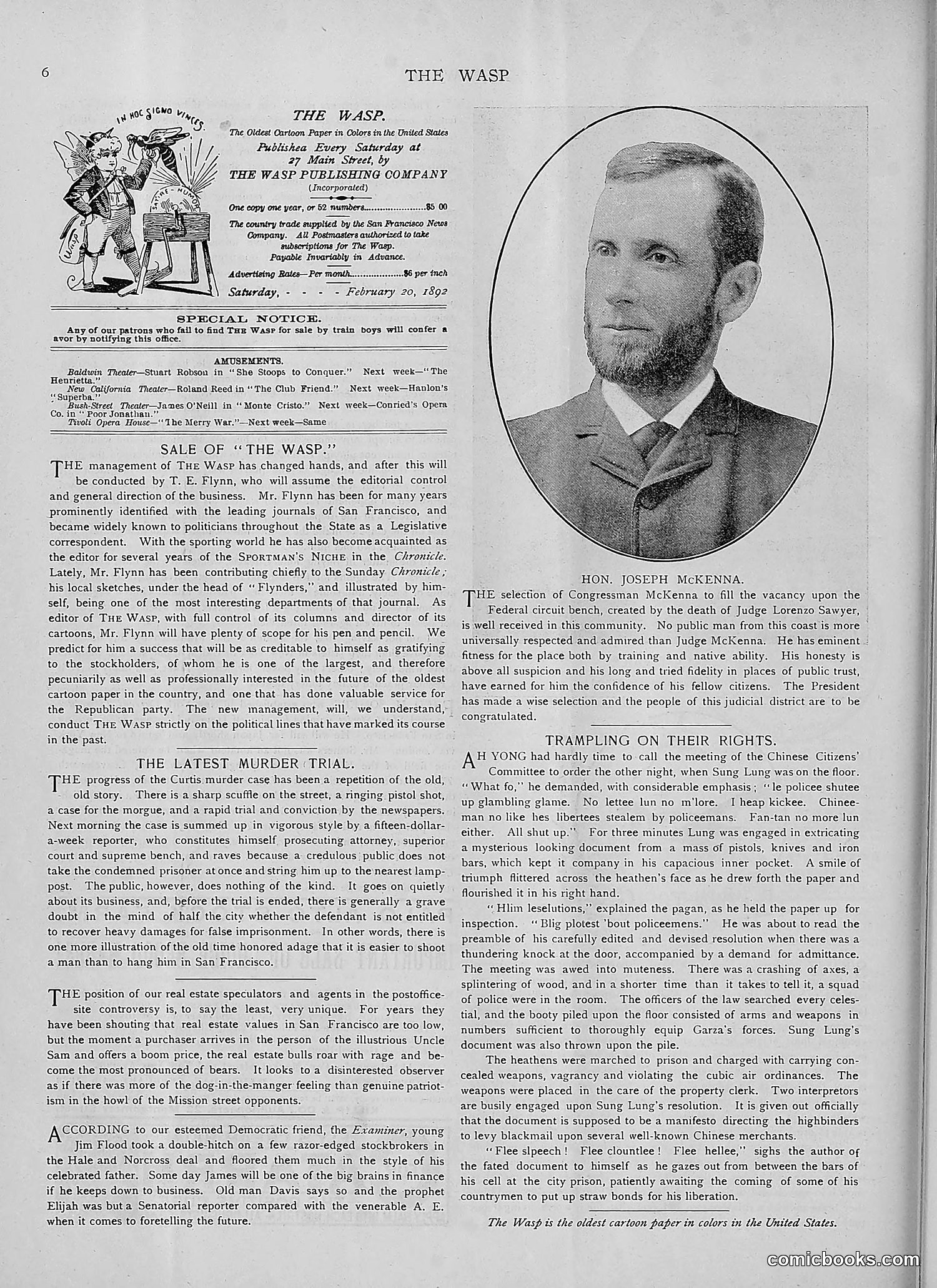 The Wasp — 1892 — page 159 of 542