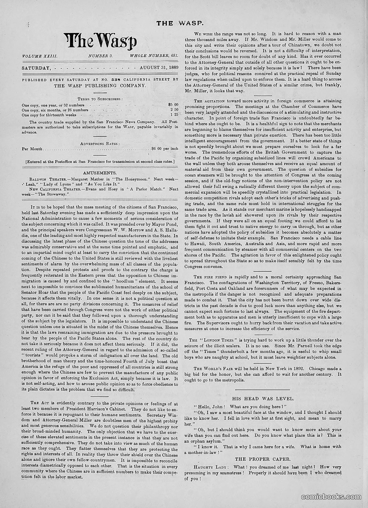 The Wasp — 1889 — page 149 of 450