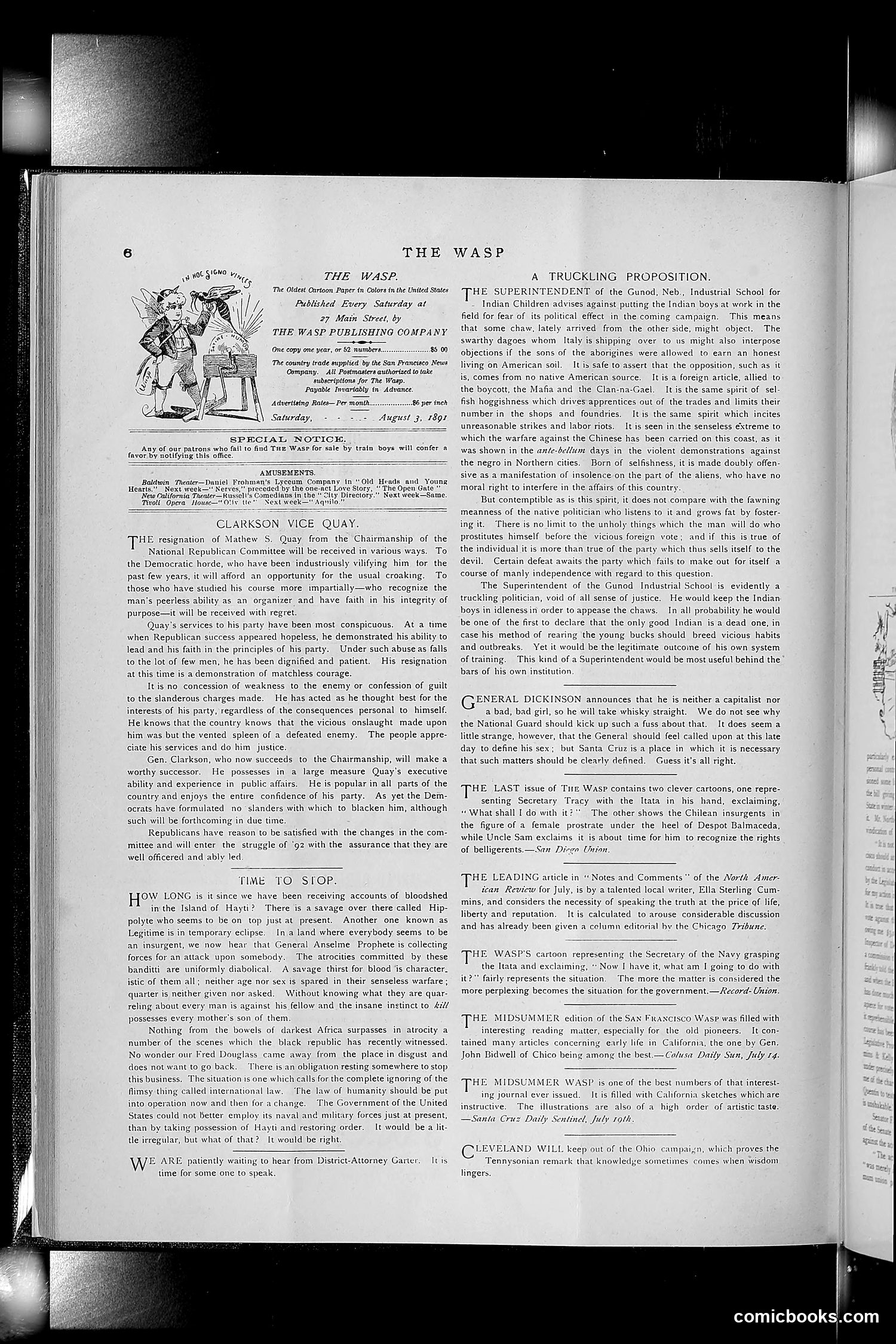 The Wasp — 1891 — page 133 of 546