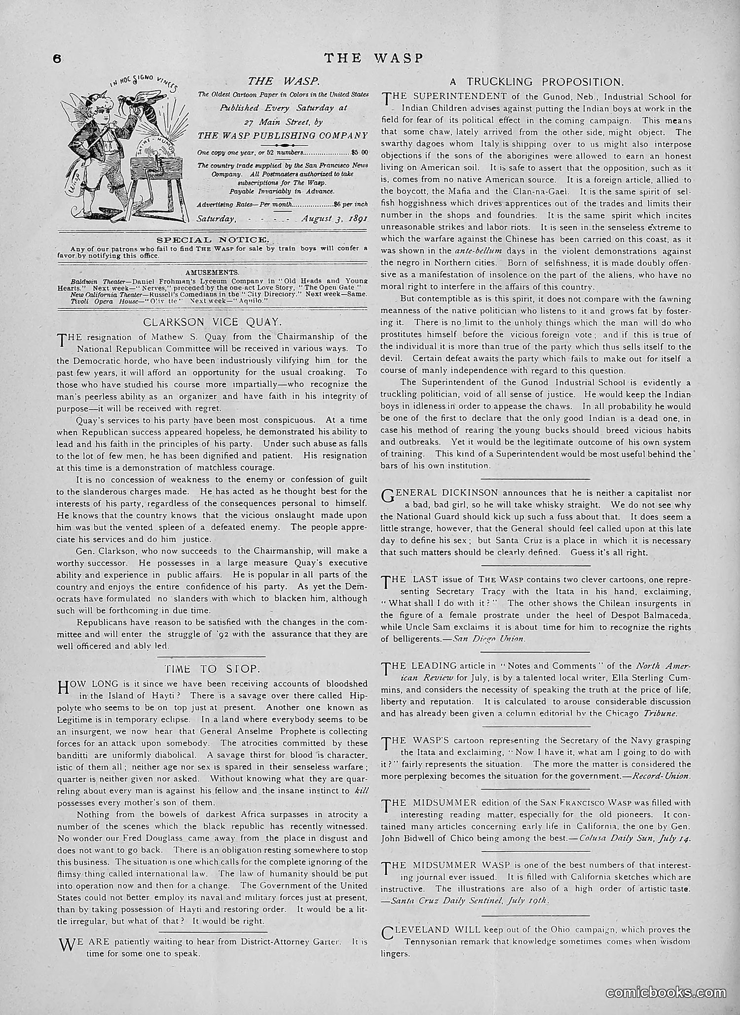The Wasp — 1891 — page 135 of 546