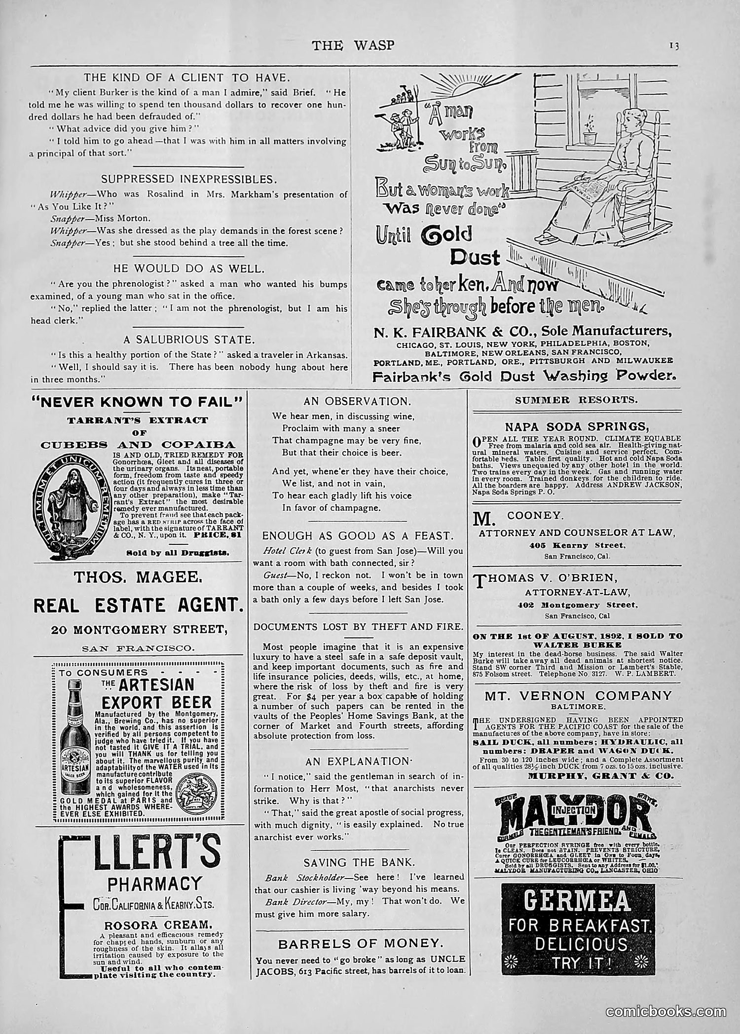 The Wasp — 1892 — page 144 of 590
