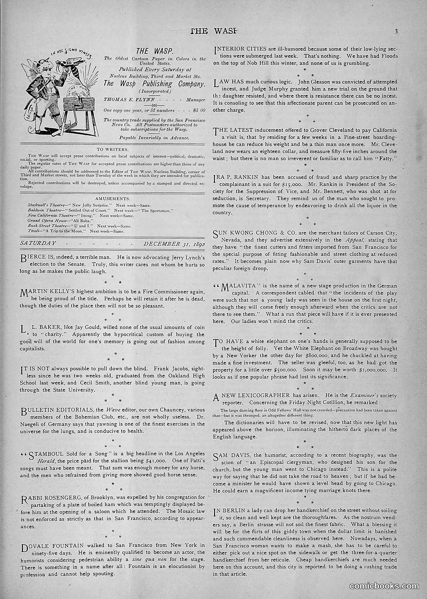 The Wasp — 1892 — page 588 of 590