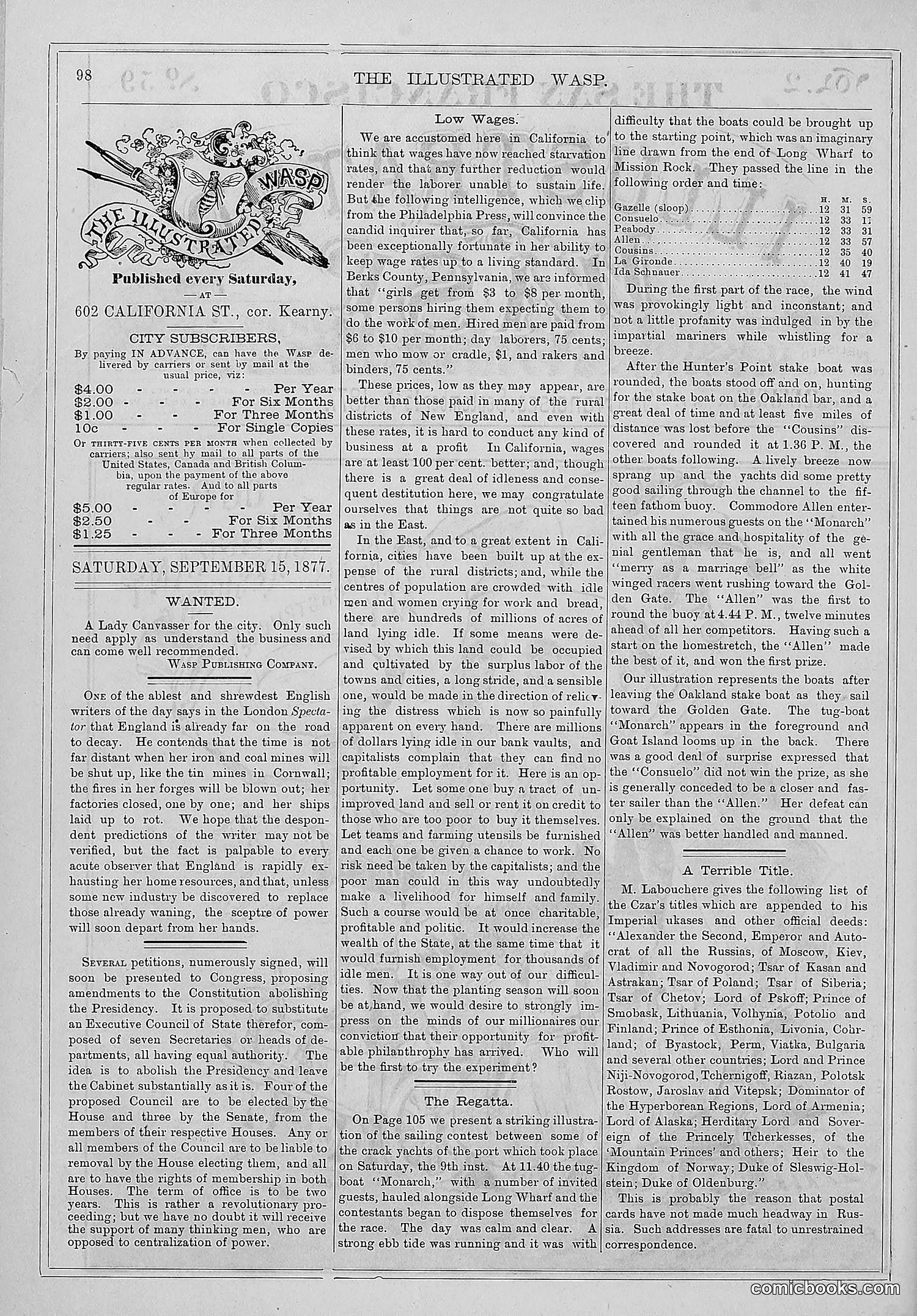 The Wasp — 1877 — page 105 of 372