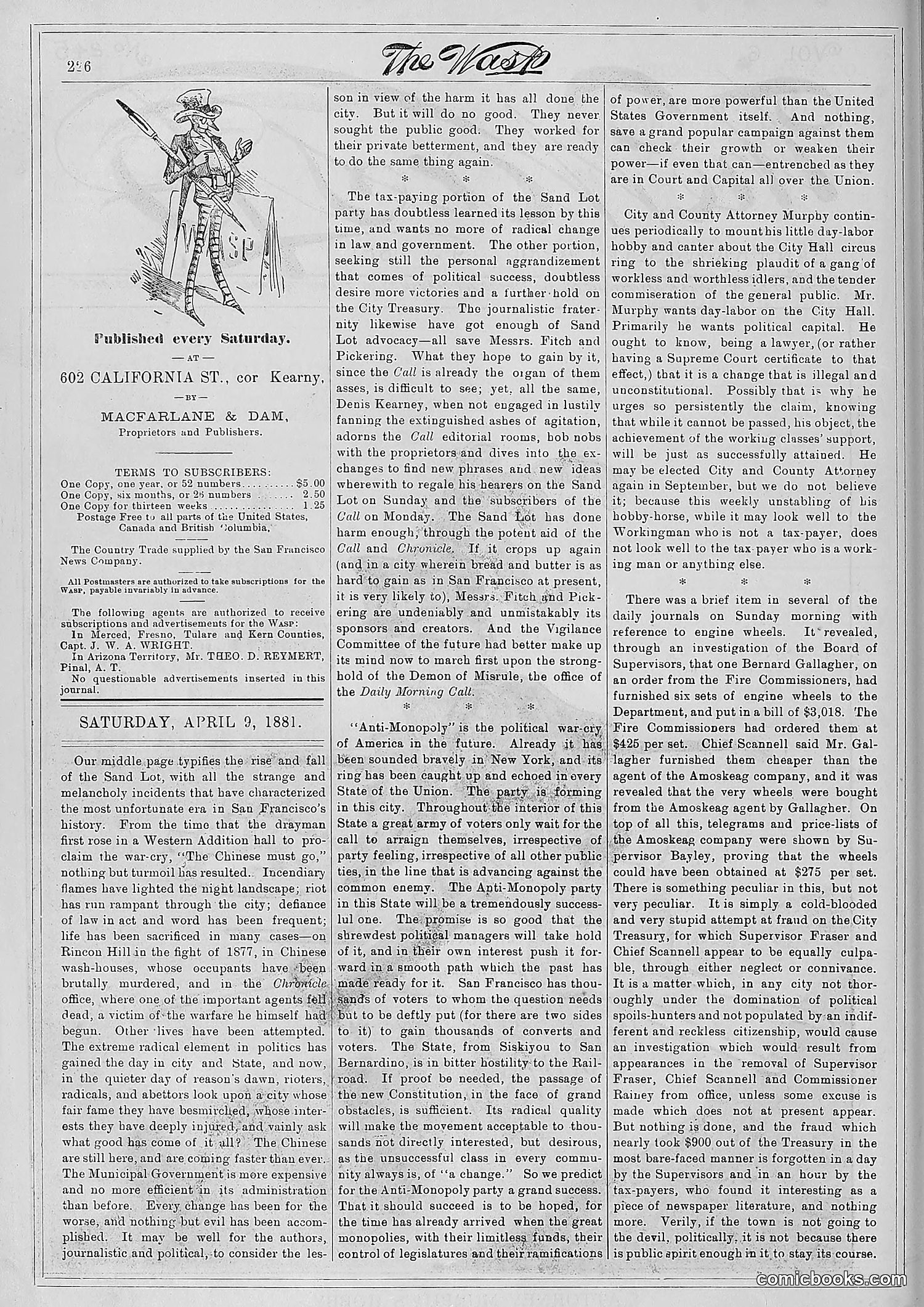 The Wasp — 1881 — page 291 of 532