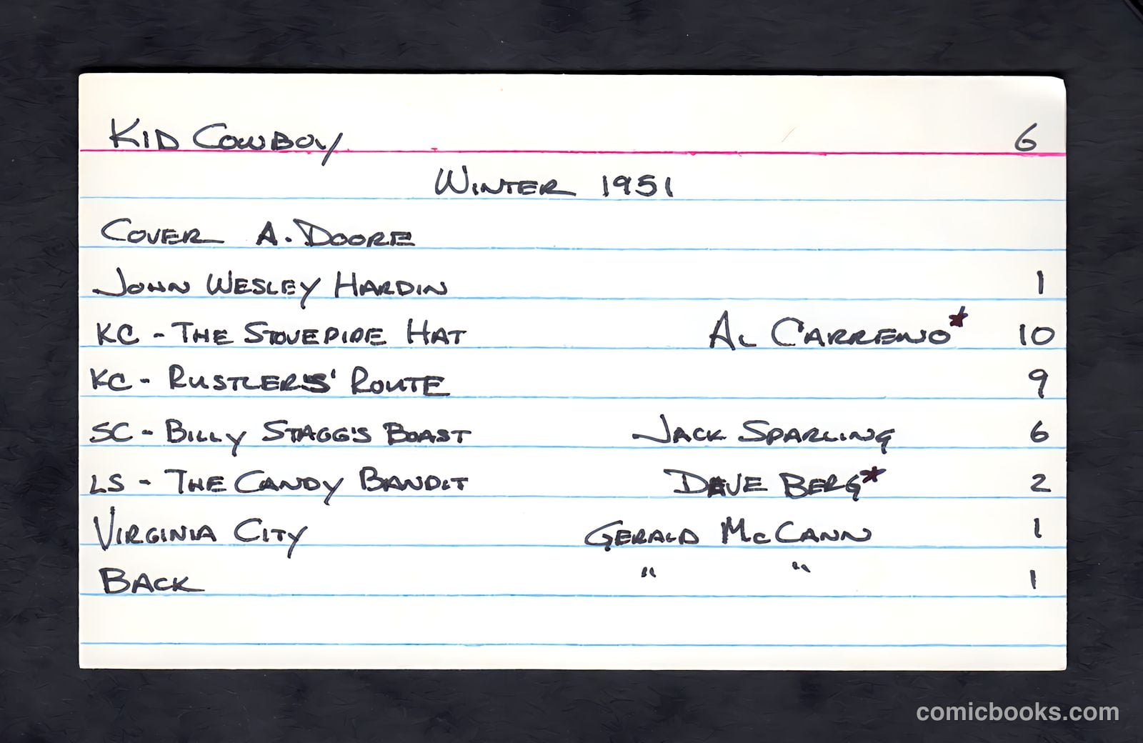 Kid Cowboy #6 (1951) — page 37 of 37
