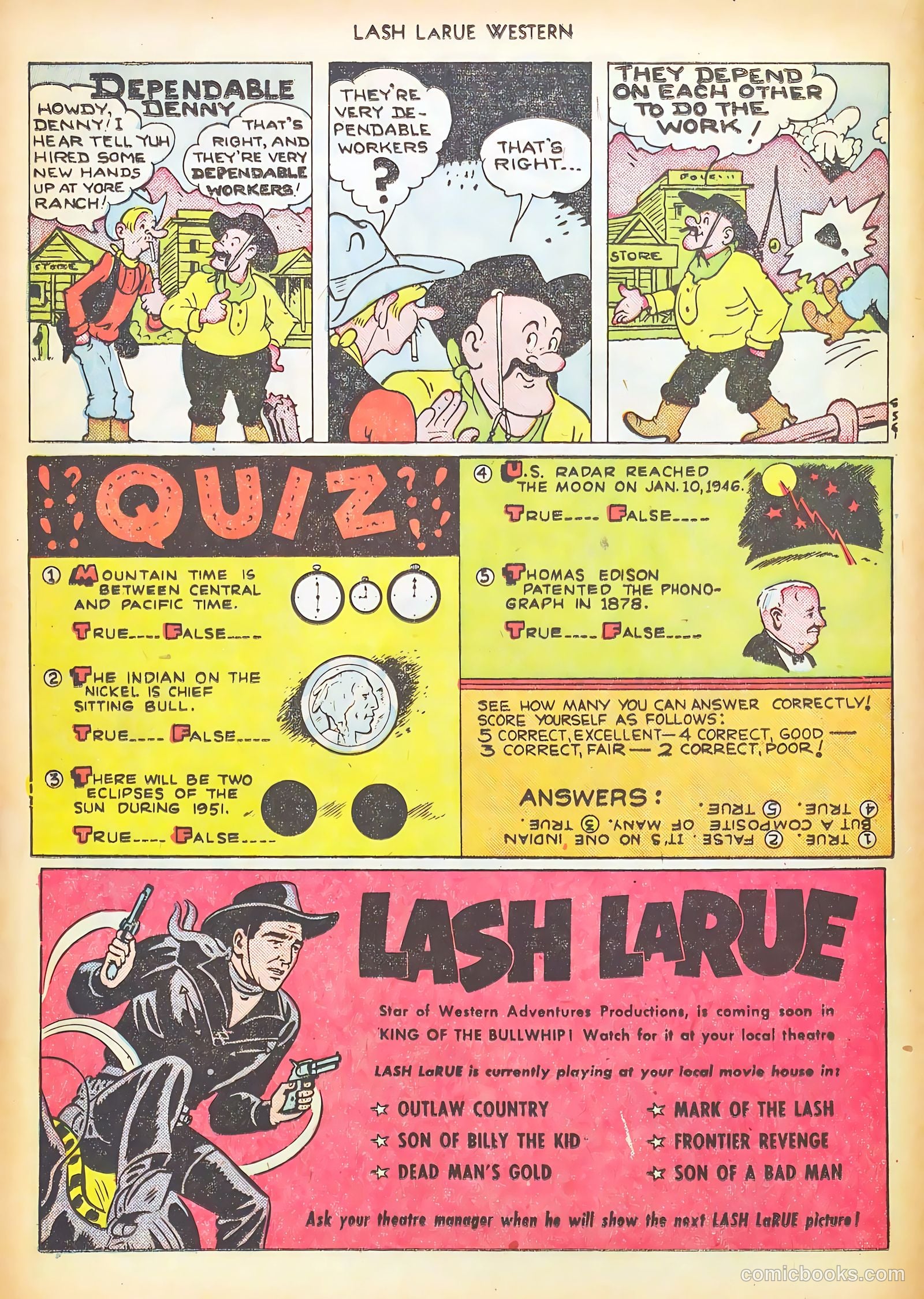 Lash LaRue Western #17 (1951) — page 16 of 36