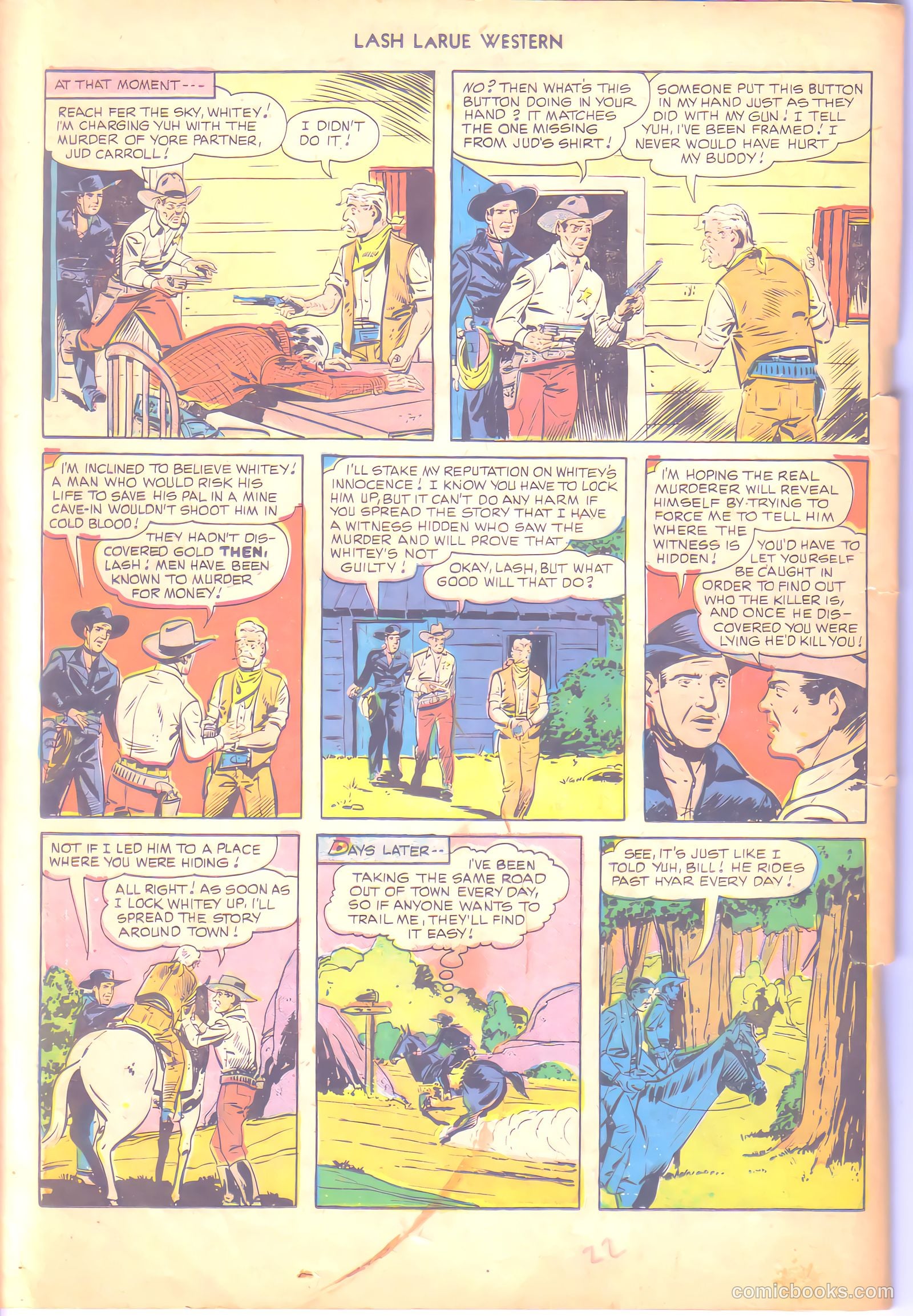 Lash LaRue Western #6 (1950) — page 22 of 36