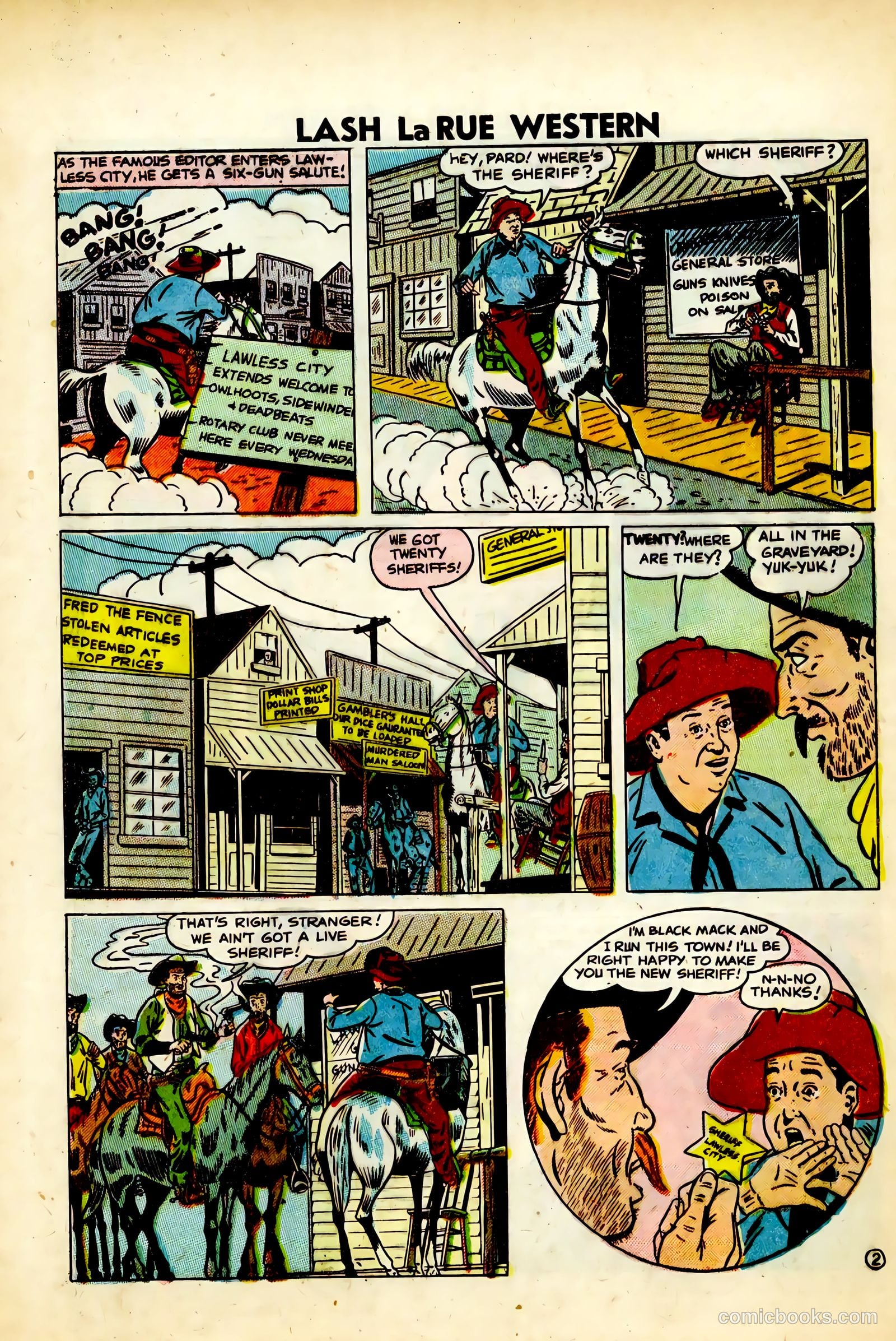 Lash Larue Western #63 (1957) — page 28 of 36