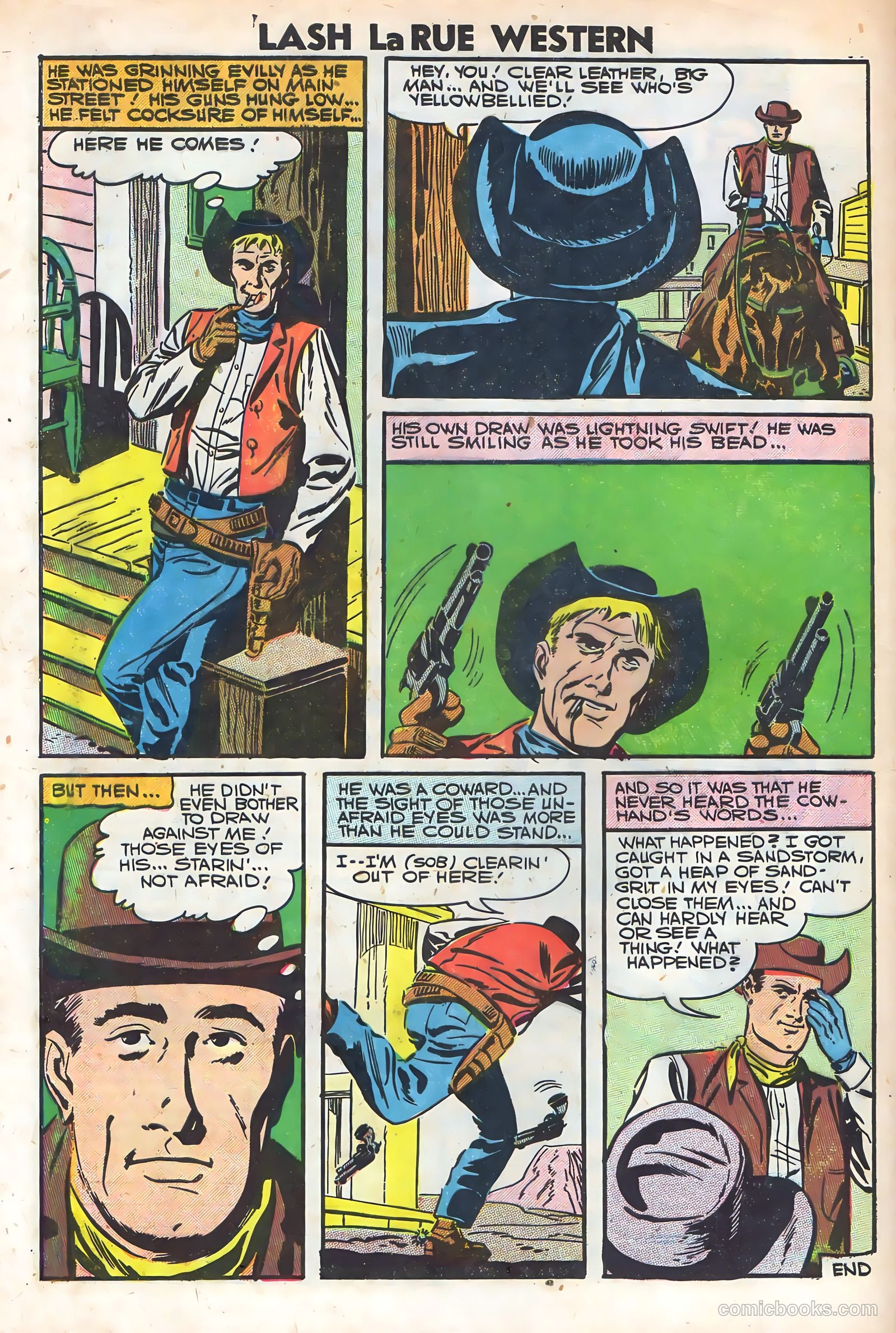Lash Larue Western #64 (1957) — page 32 of 36