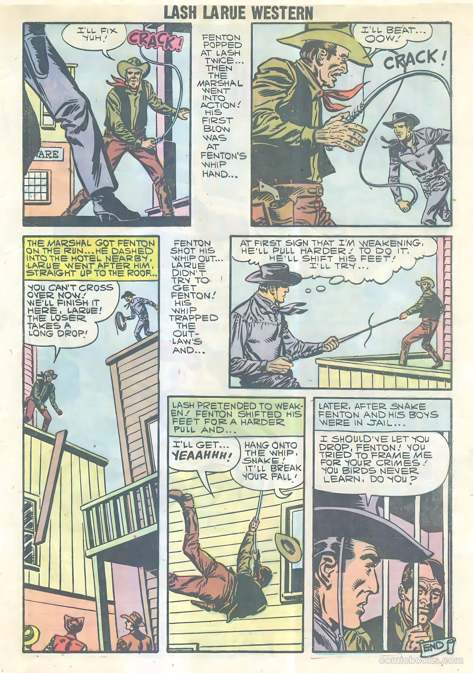 Lash Larue Western #69 (1957) — page 32 of 33