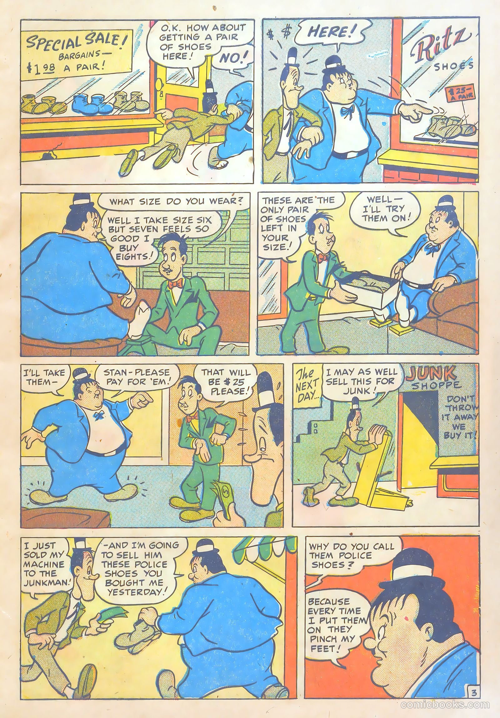 Laurel and Hardy Comics #3 (1949) — page 5 of 36