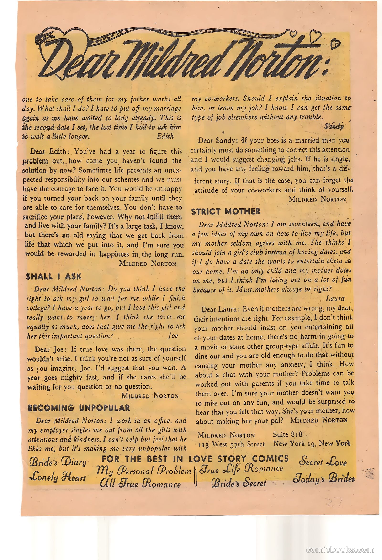 Lonely Heart #14 (1956) — page 27 of 36