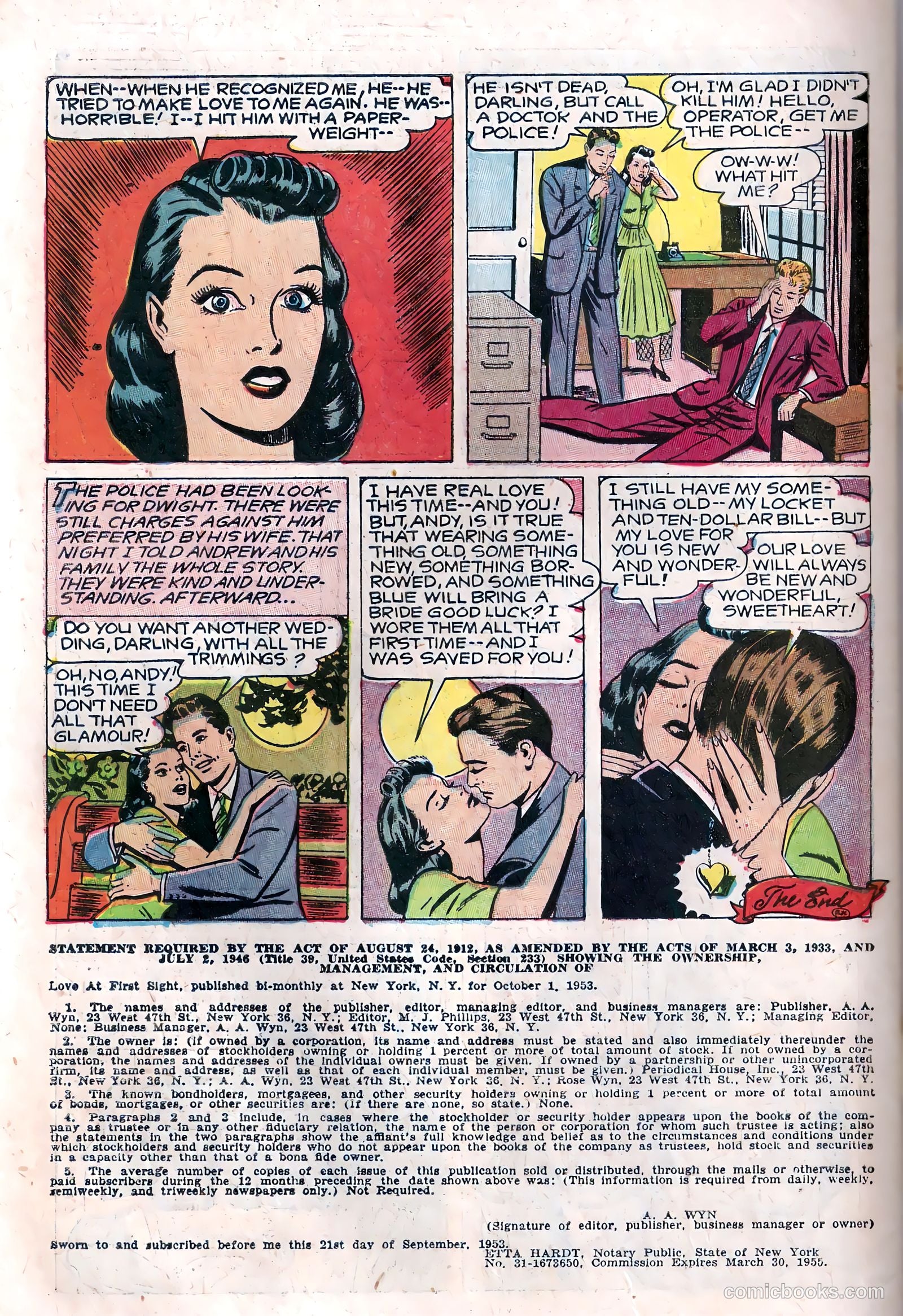 Love at First Sight #28 (1954) — page 34 of 36