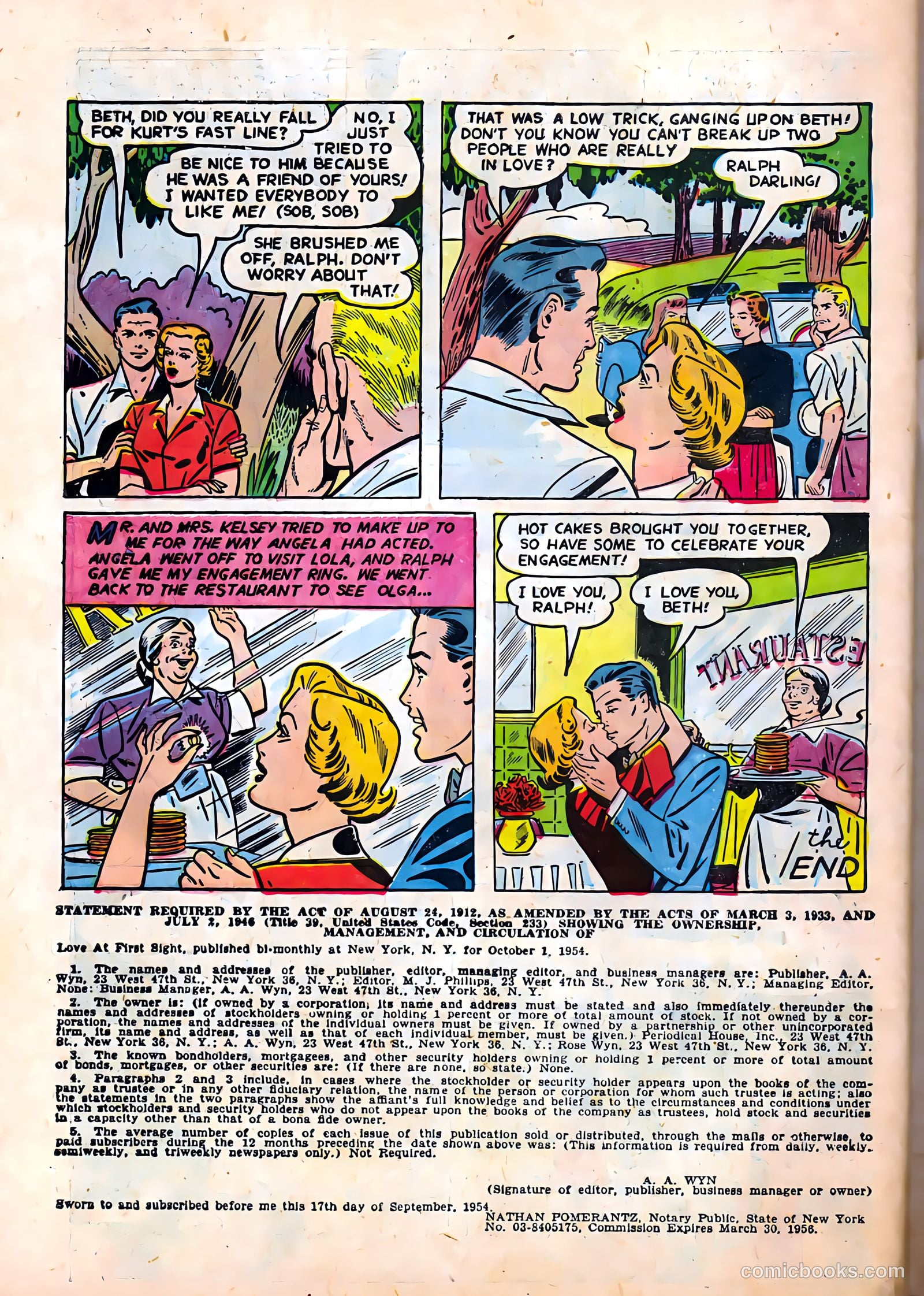 Love at First Sight #34 (1955) — page 34 of 36