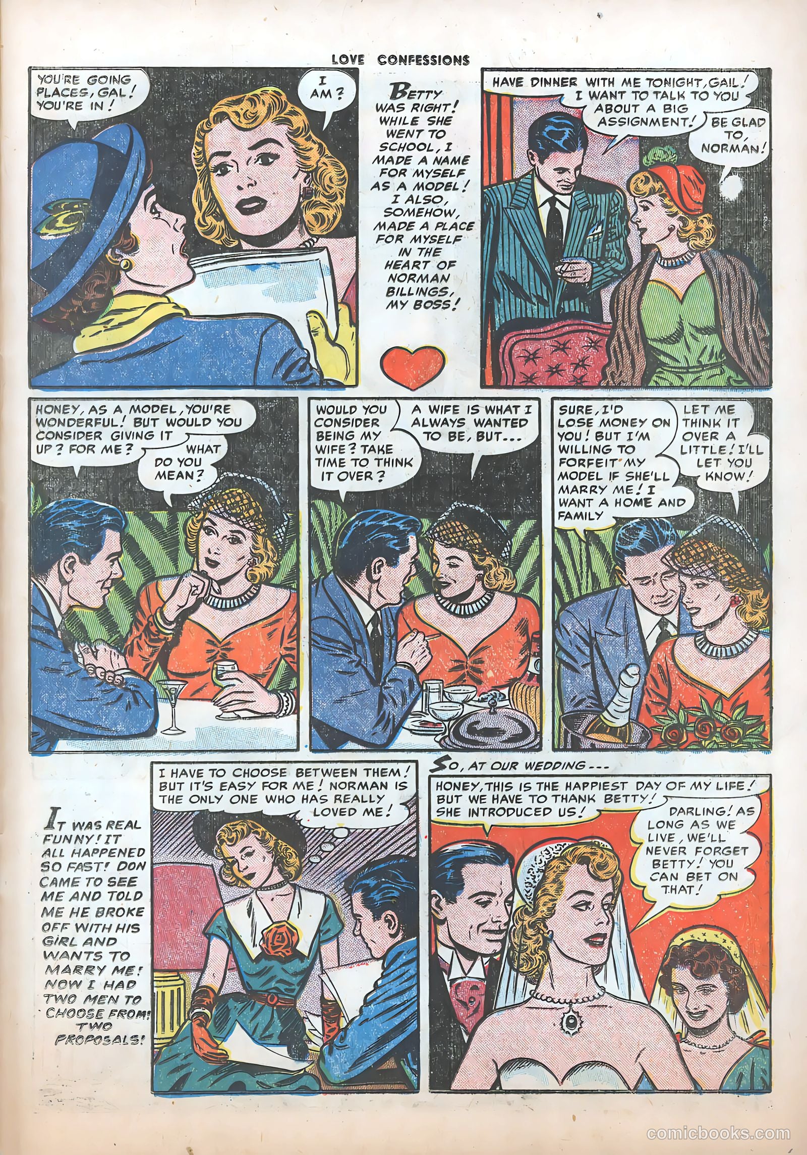 Love Confessions #21 (1952) — page 33 of 36