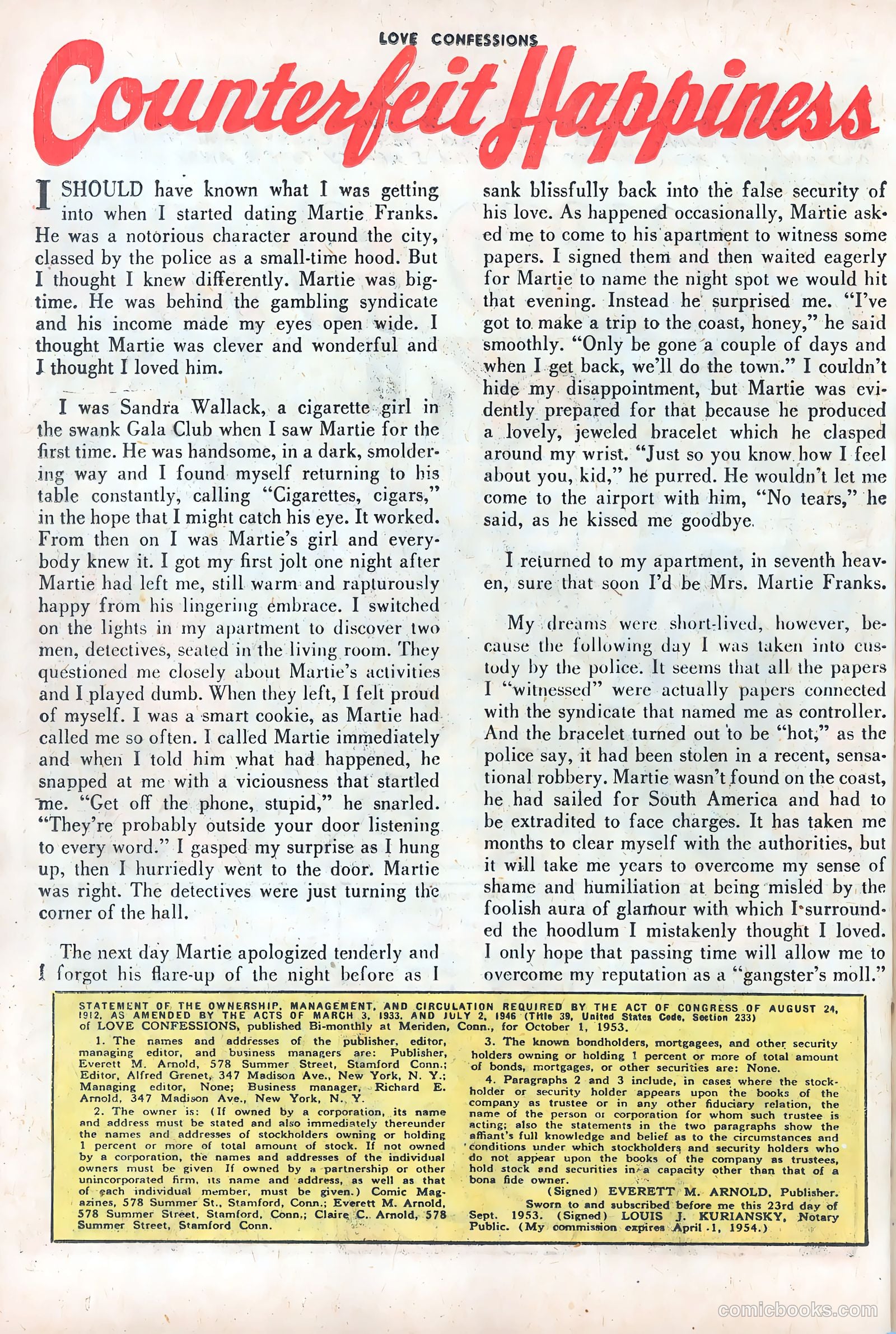 Love Confessions #36 (1954) — page 26 of 36