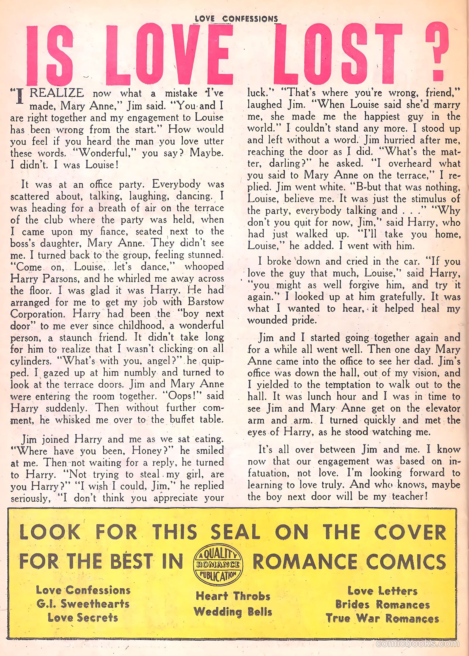 Love Confessions #41 (1955) — page 26 of 36