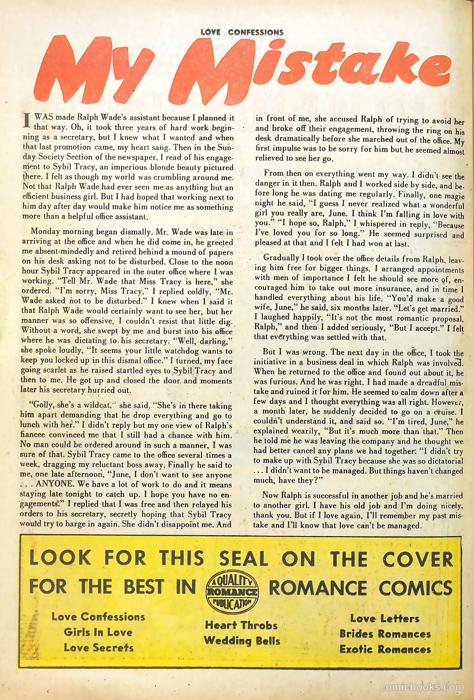 Love Confessions #45 (1955) — page 26 of 36