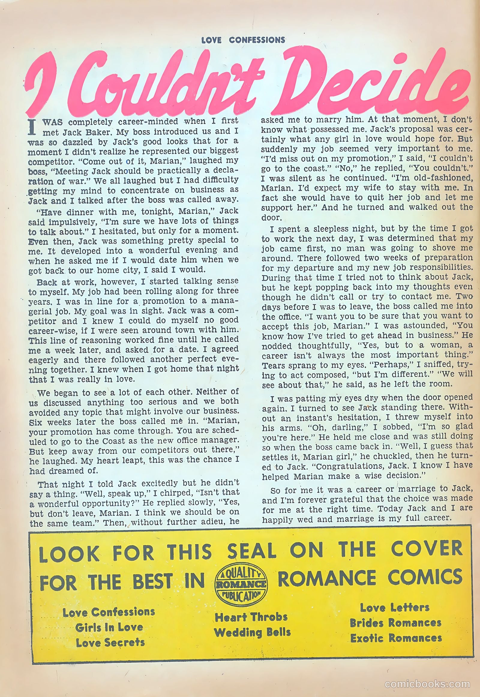 Love Confessions #51 (1956) — page 26 of 36