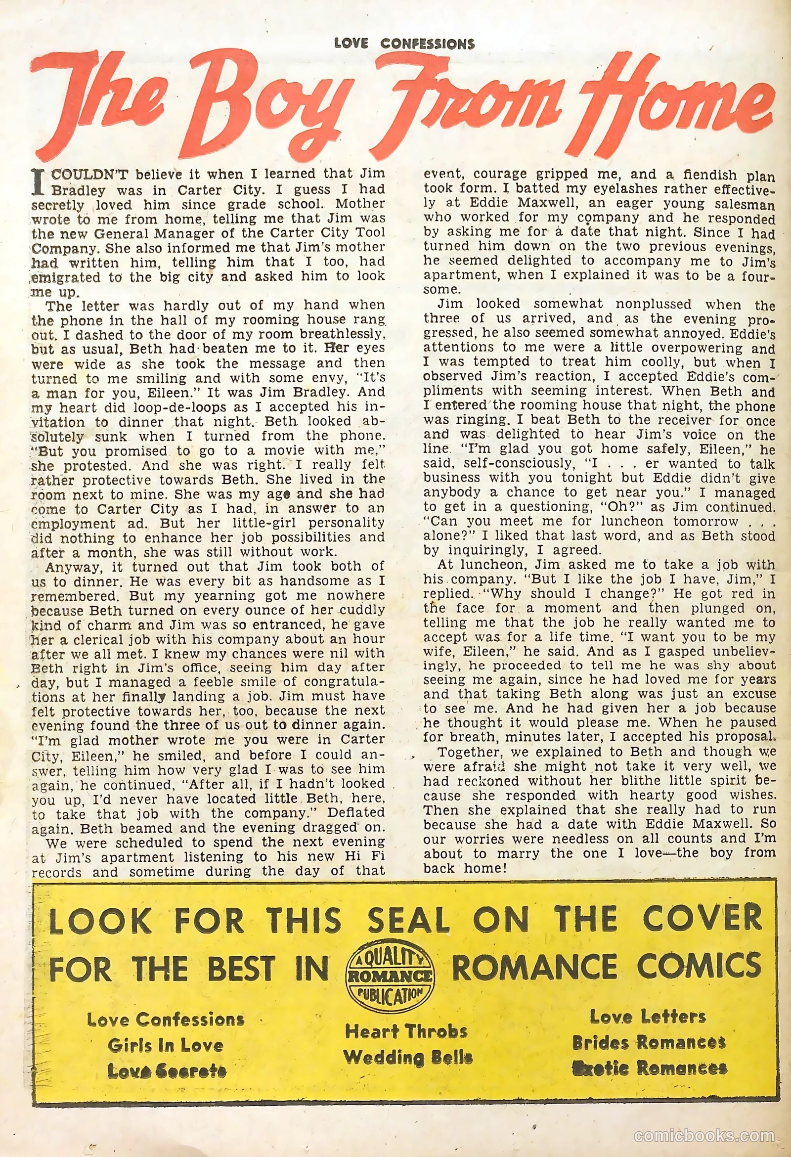 Love Confessions #52 (1956) — page 26 of 36