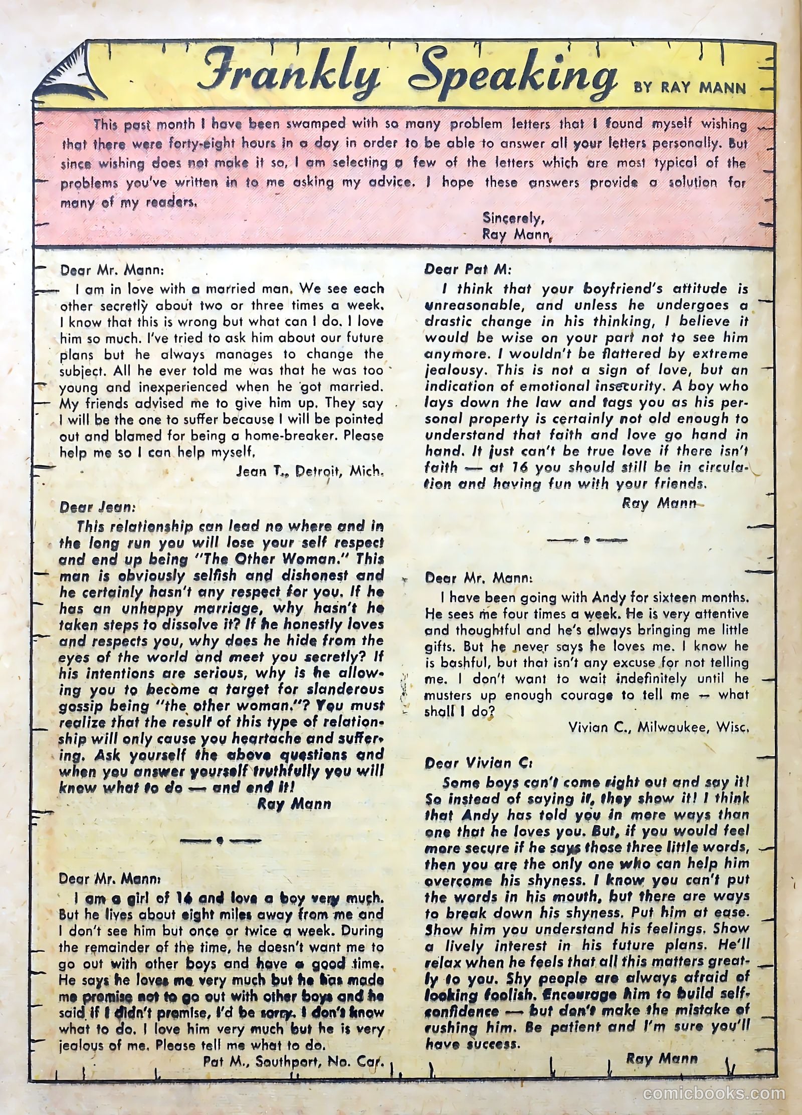 Love Diary #21 (1951) — page 22 of 36
