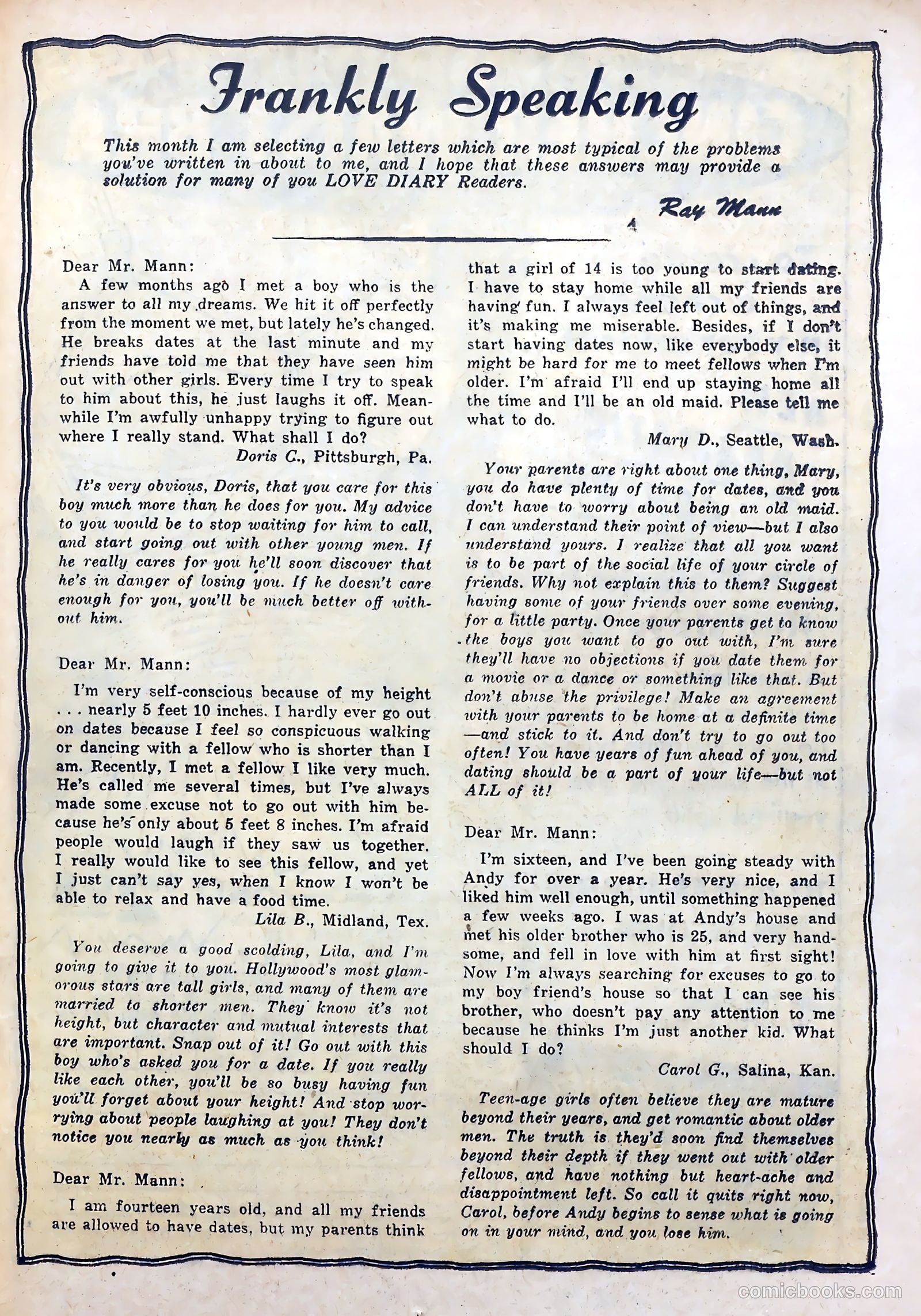 Love Diary #45 (1954) — page 23 of 36