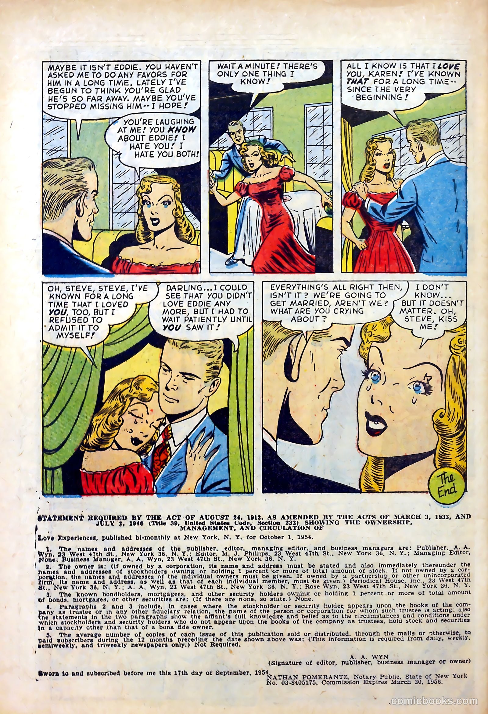 Love Experiences #31 (1955) — page 34 of 36
