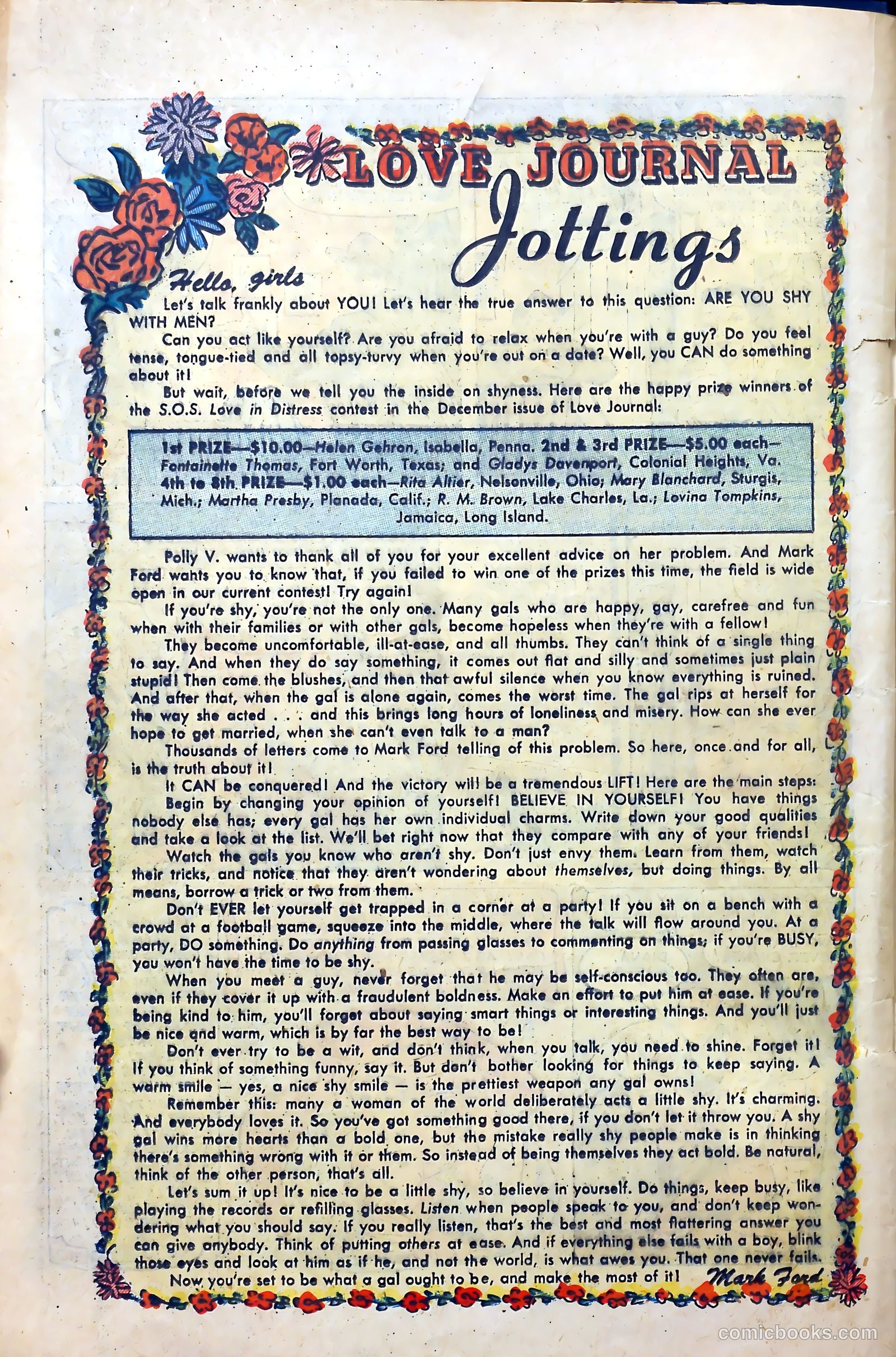 Love Journal #12 (1952) — page 22 of 37