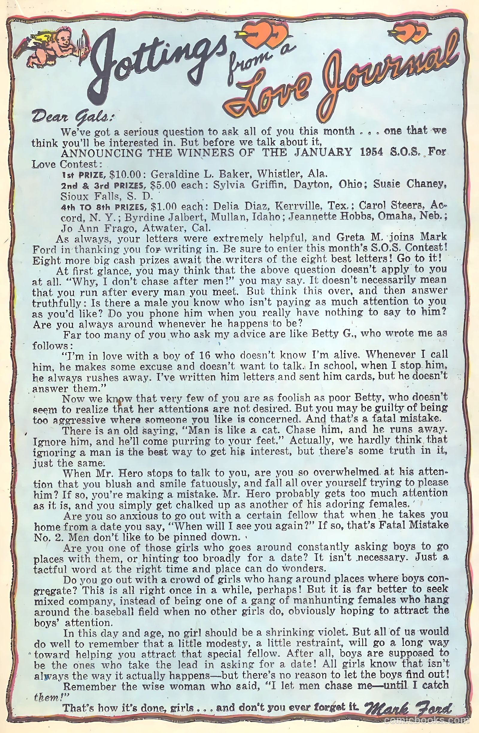 Love Journal #24 (1954) — page 20 of 37