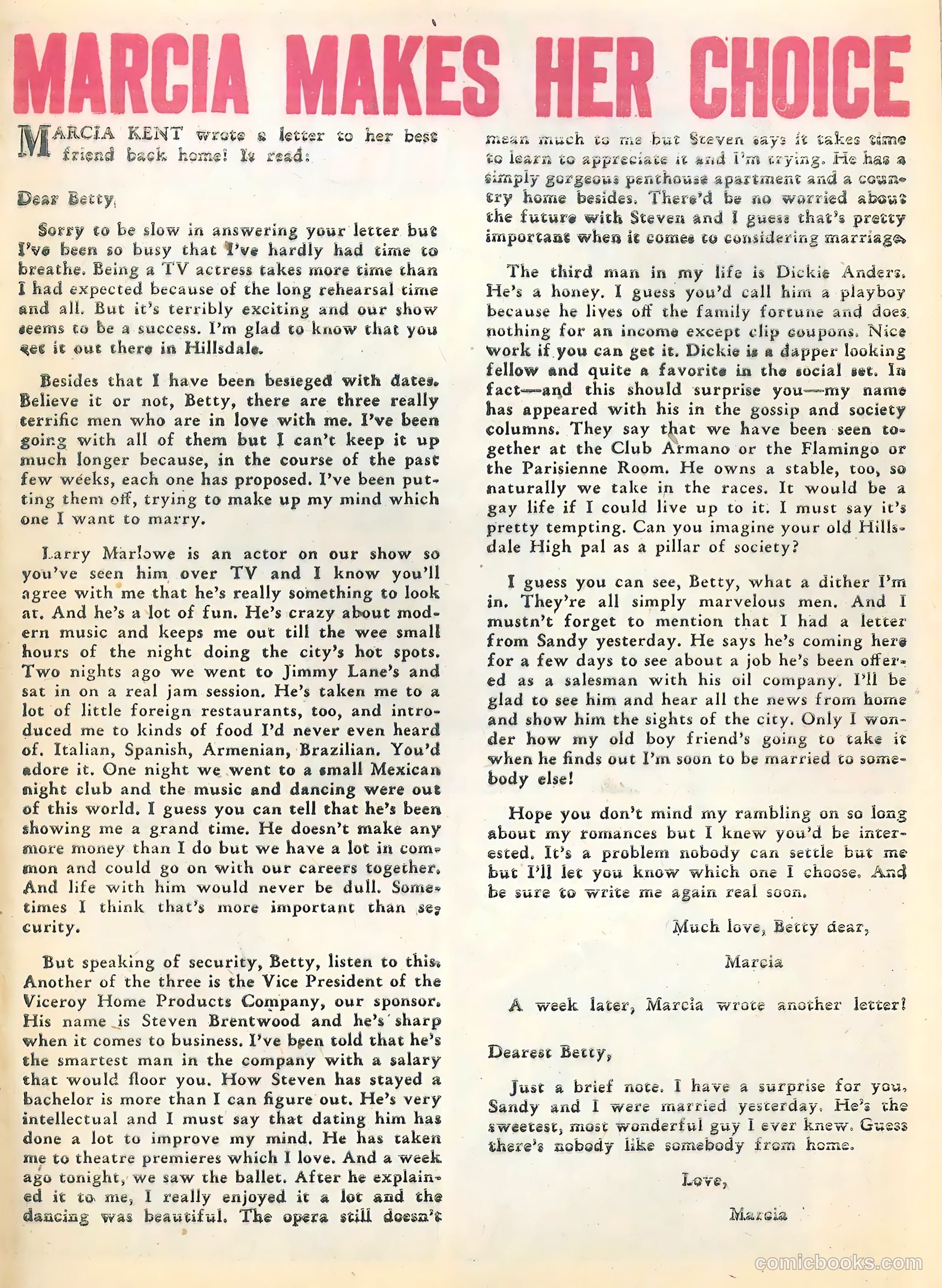Love Letters #15 (1951) — page 25 of 36
