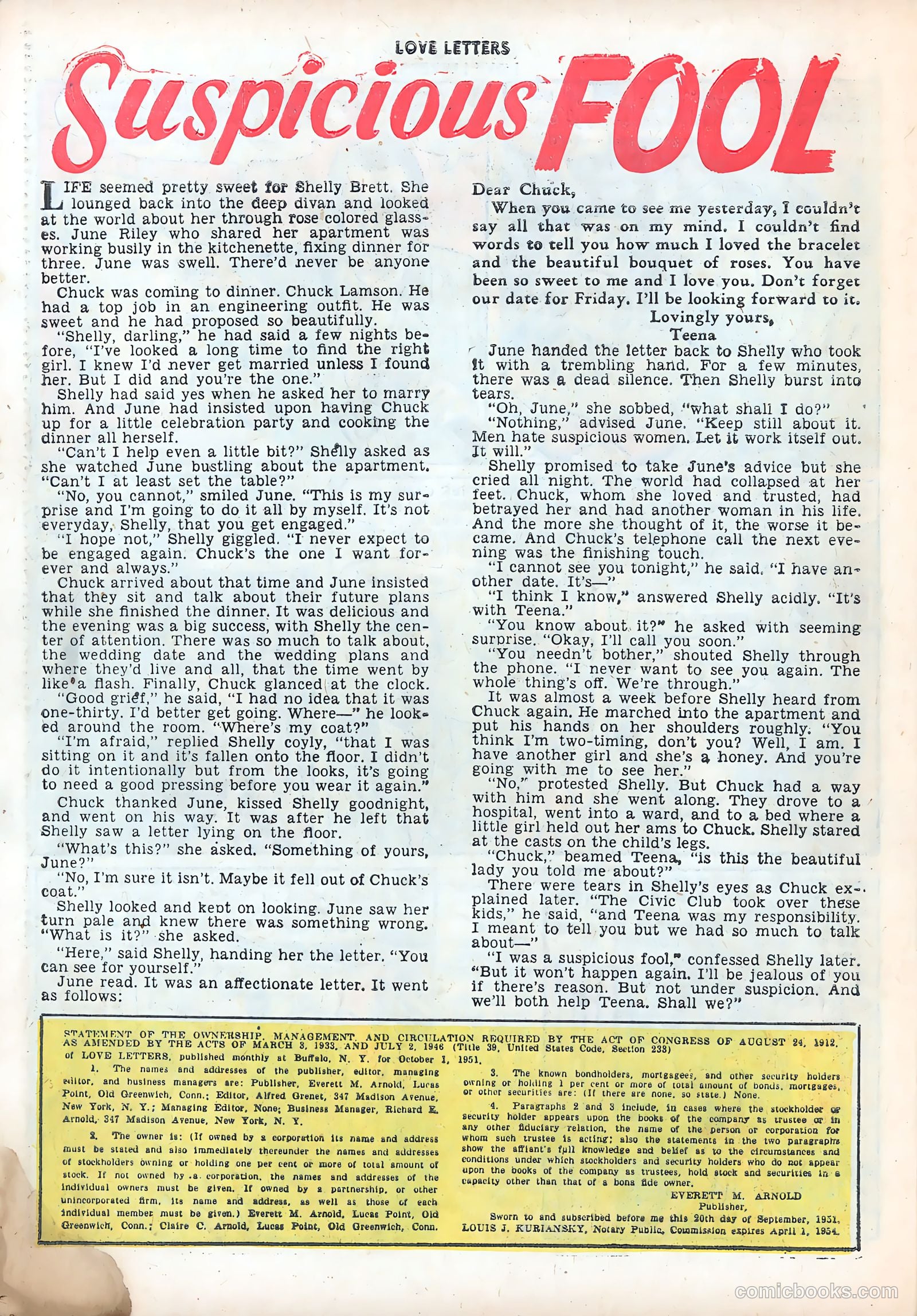 Love Letters #19 (1952) — page 26 of 36