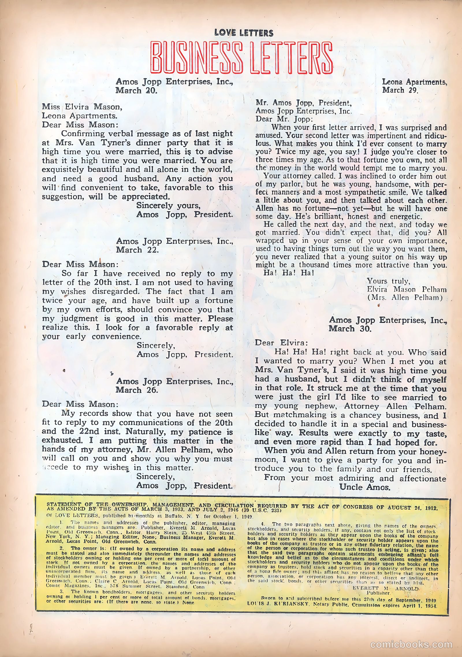 Love Letters #3 (1950) — page 26 of 36