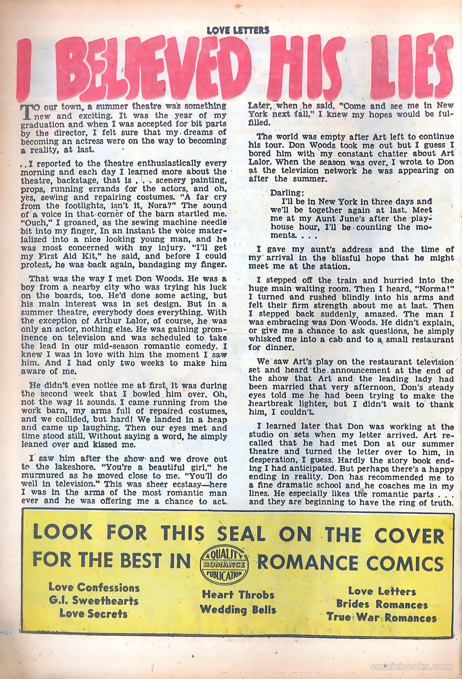 Love Letters #36 (1954) — page 26 of 36