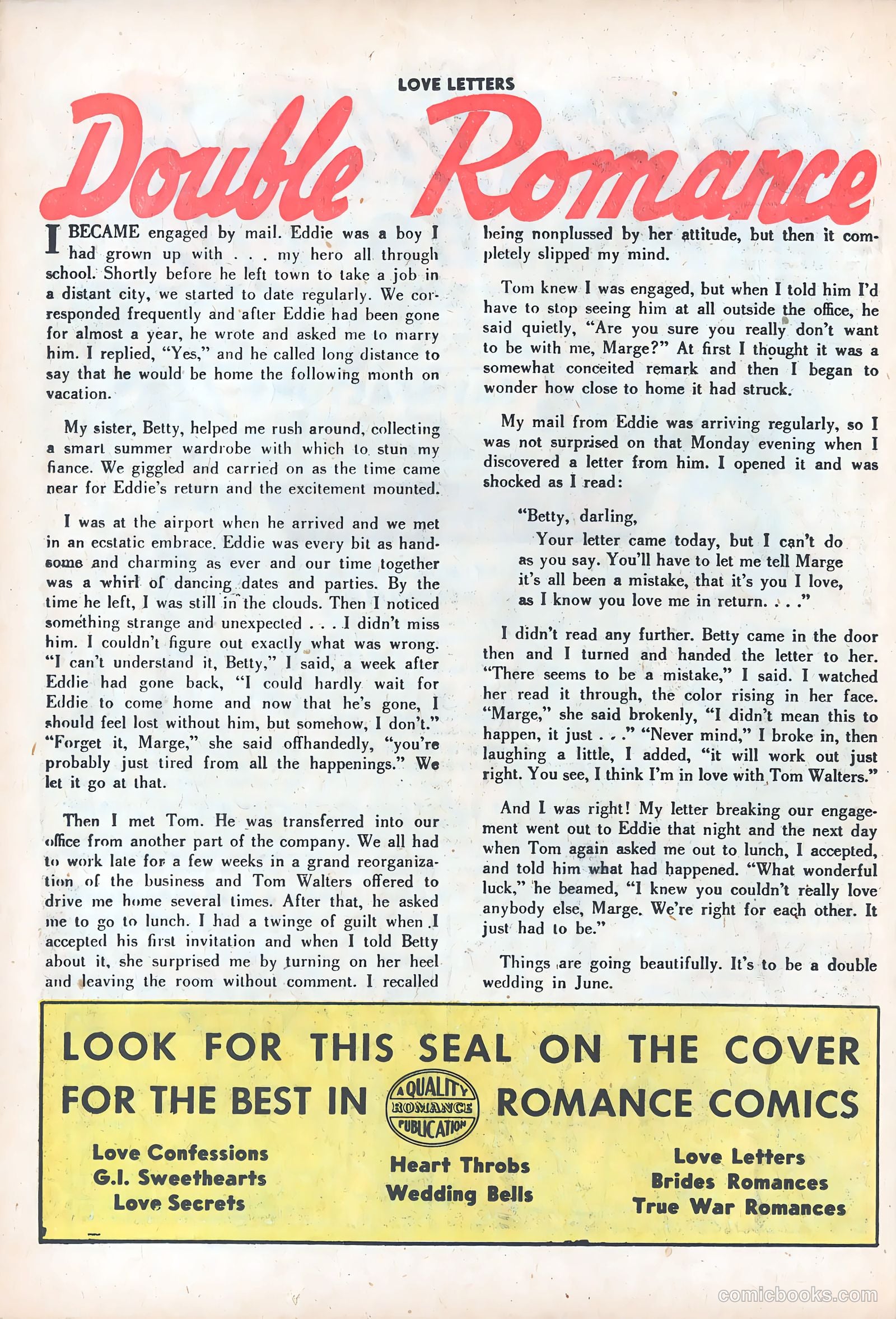 Love Letters #37 (1954) — page 26 of 36