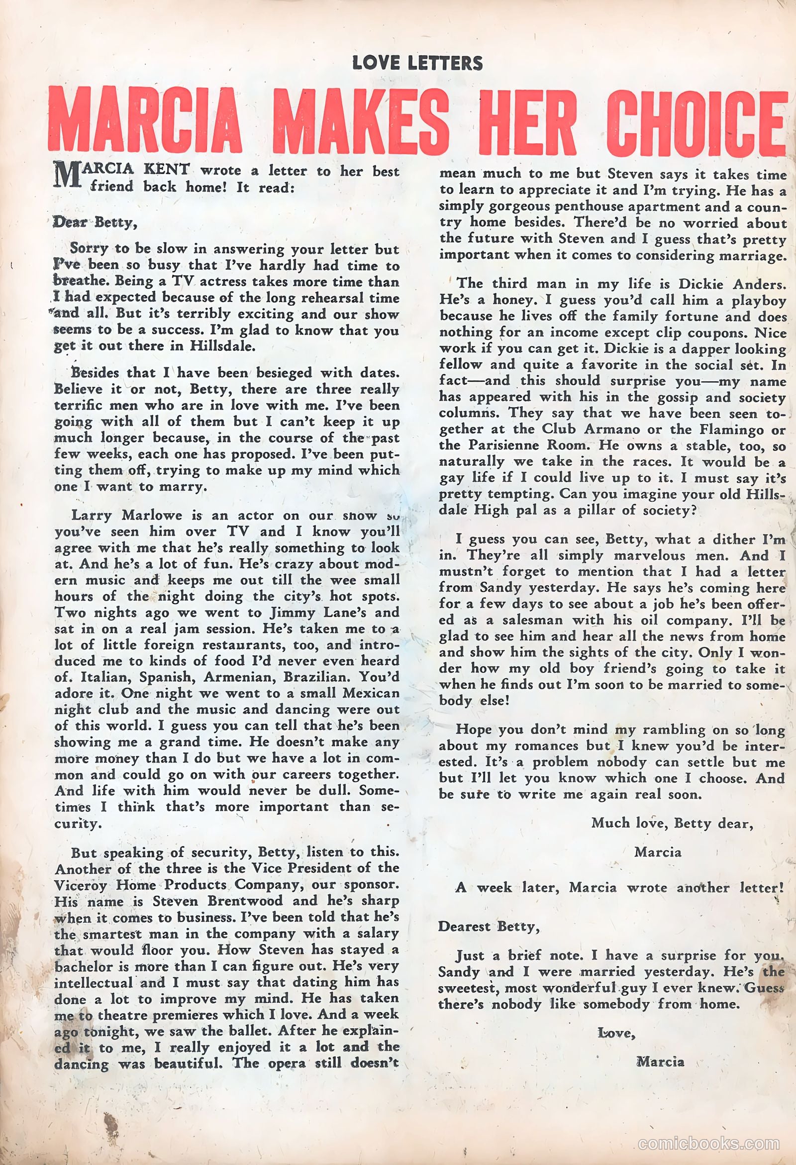 Love Letters #38 (1955) — page 27 of 37