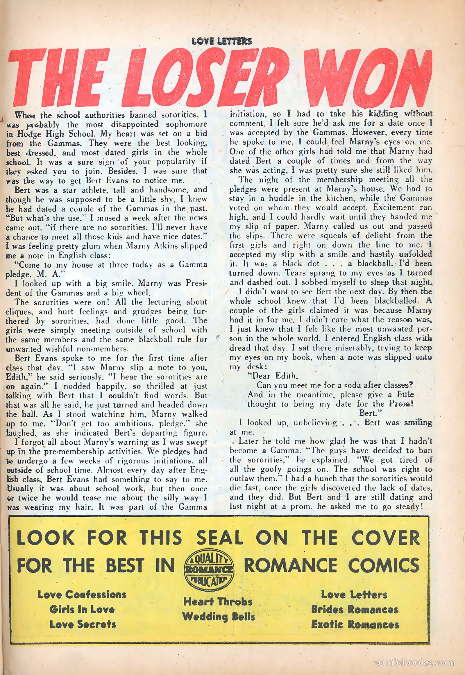 Love Letters #43 (1955) — page 27 of 36
