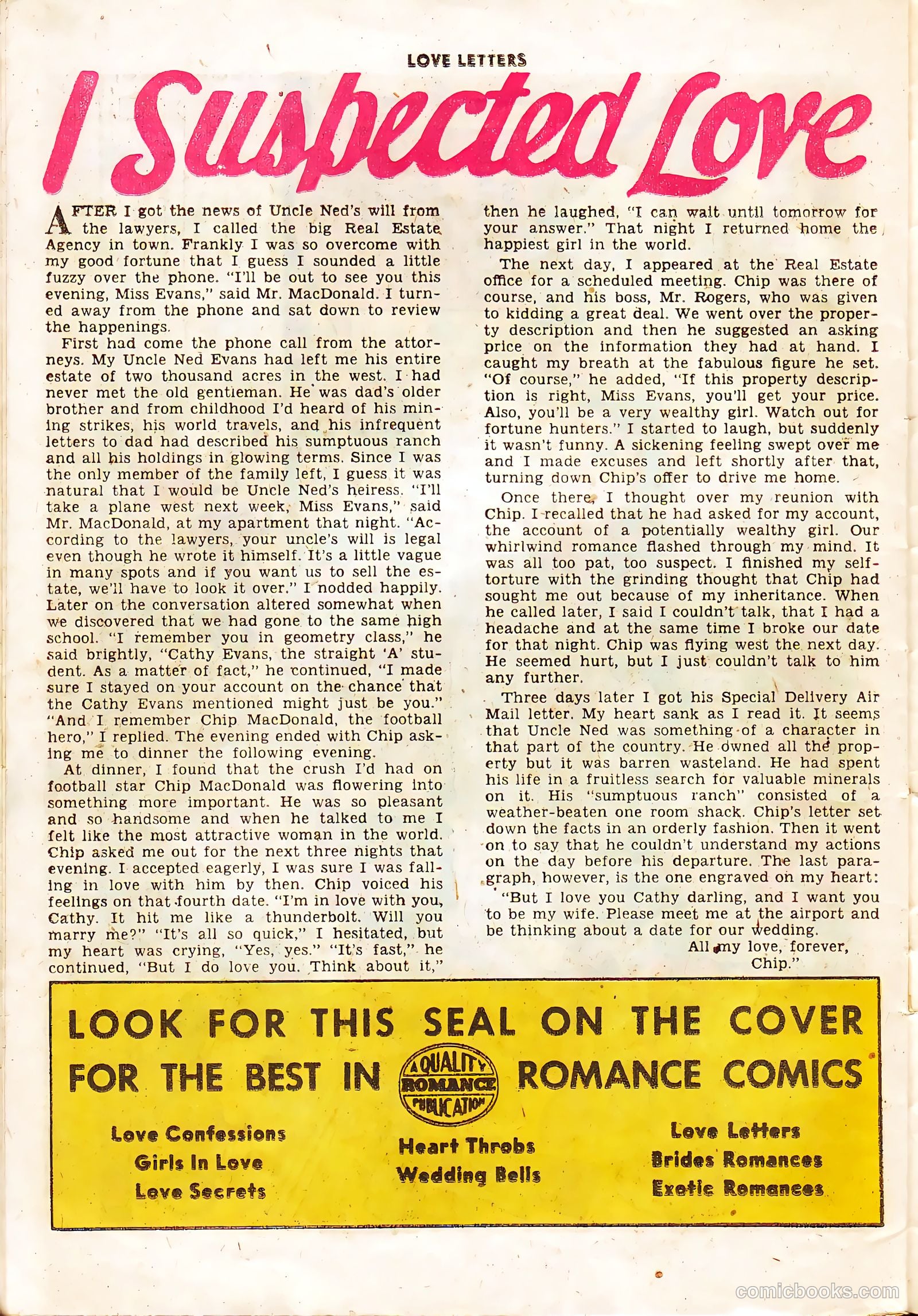 Love Letters #50 (1956) — page 26 of 36
