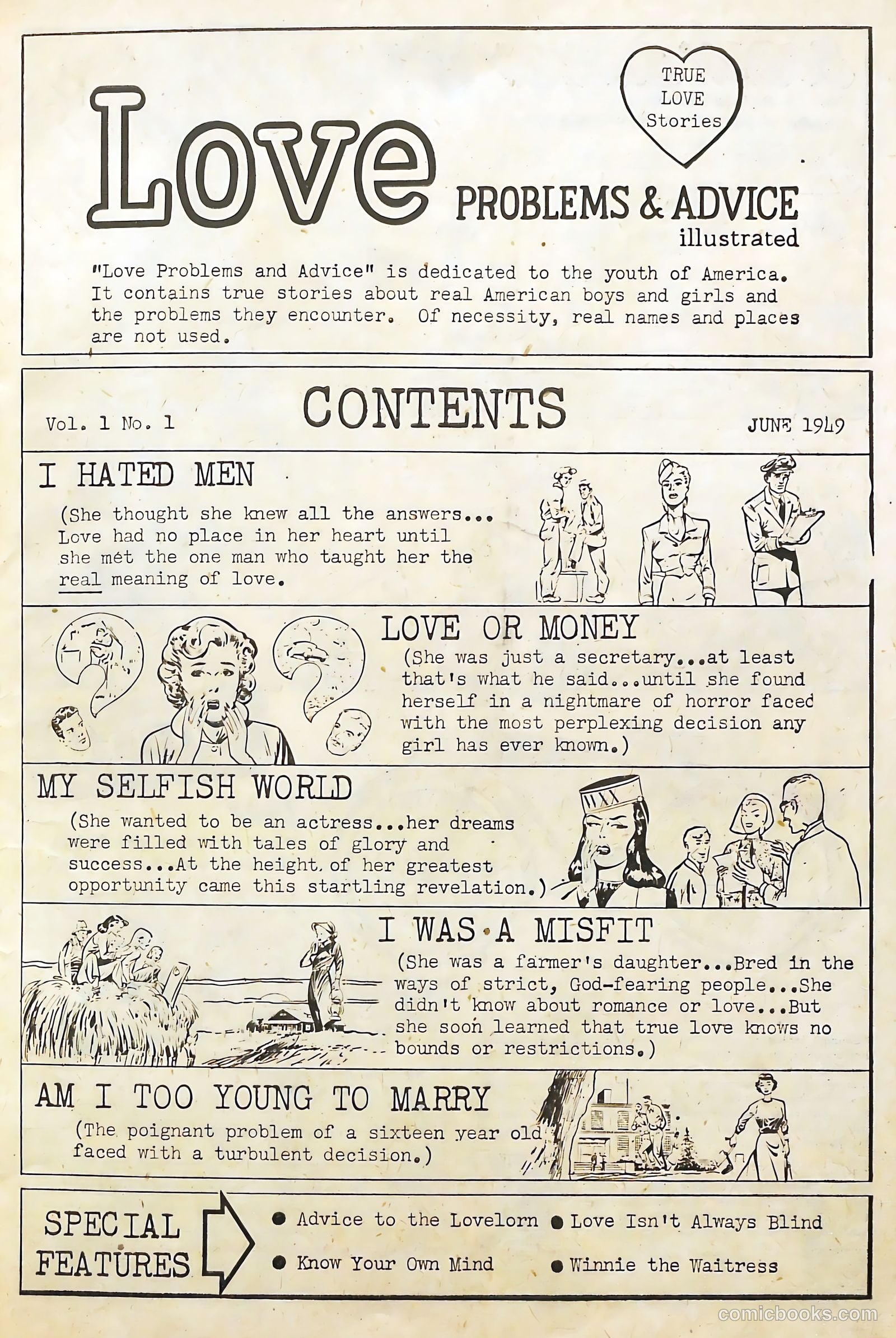 Love Problems and Advice, Illustrated #1 (1949) — page 3 of 59