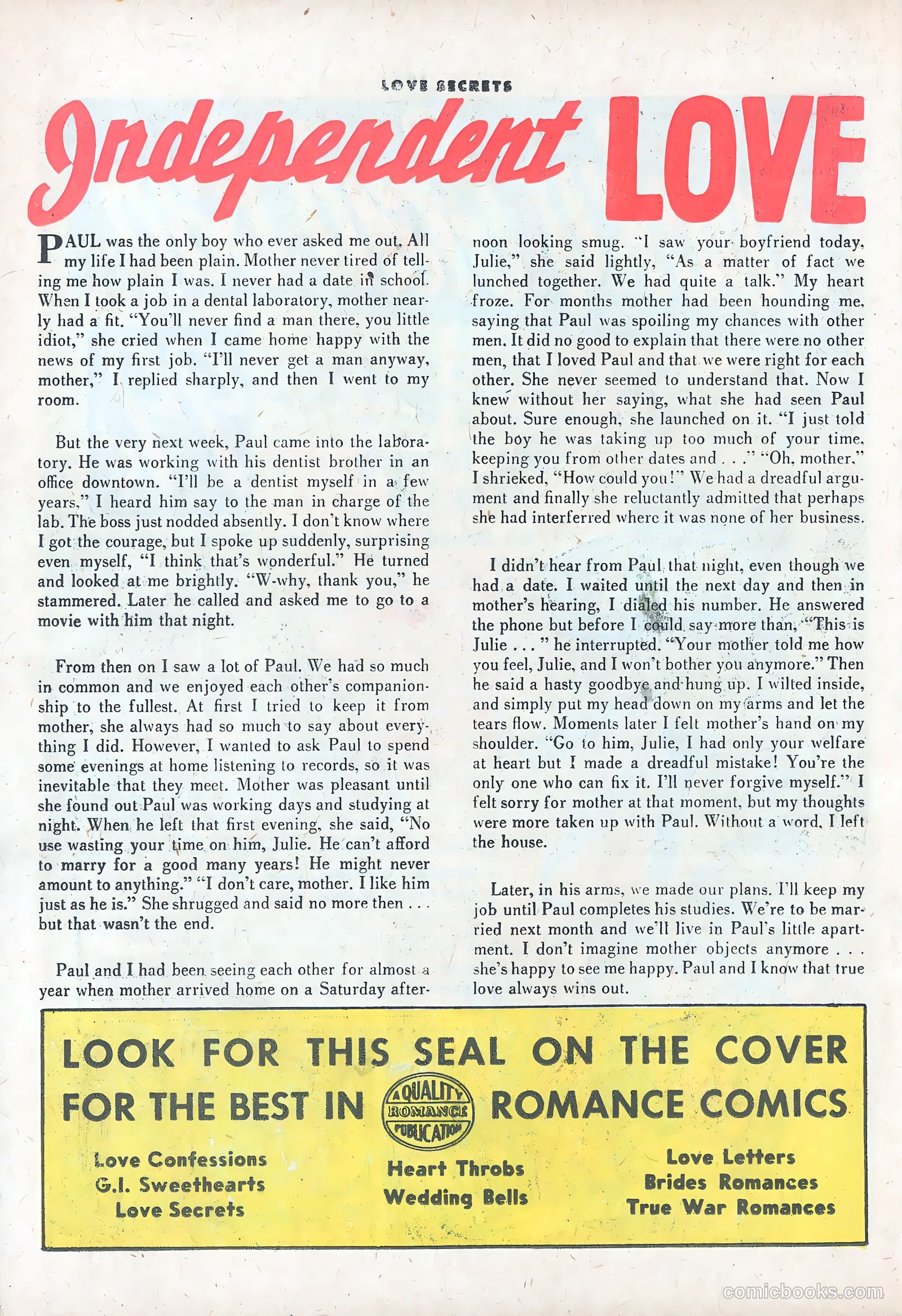 Love Secrets #46 (1955) — page 26 of 36