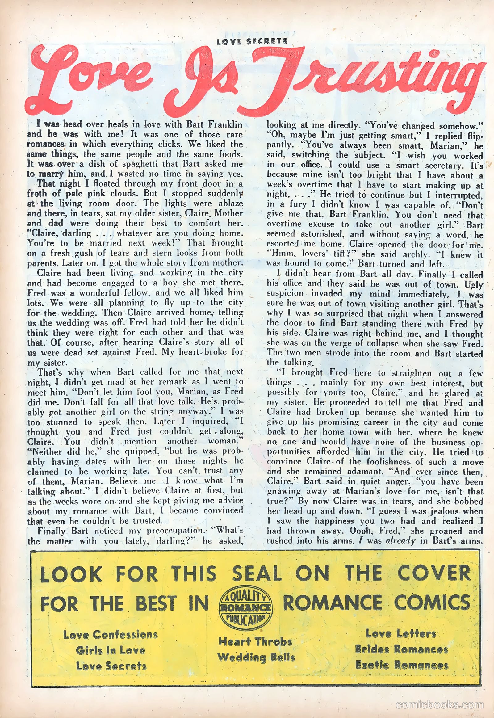 Love Secrets #47 (1955) — page 26 of 36