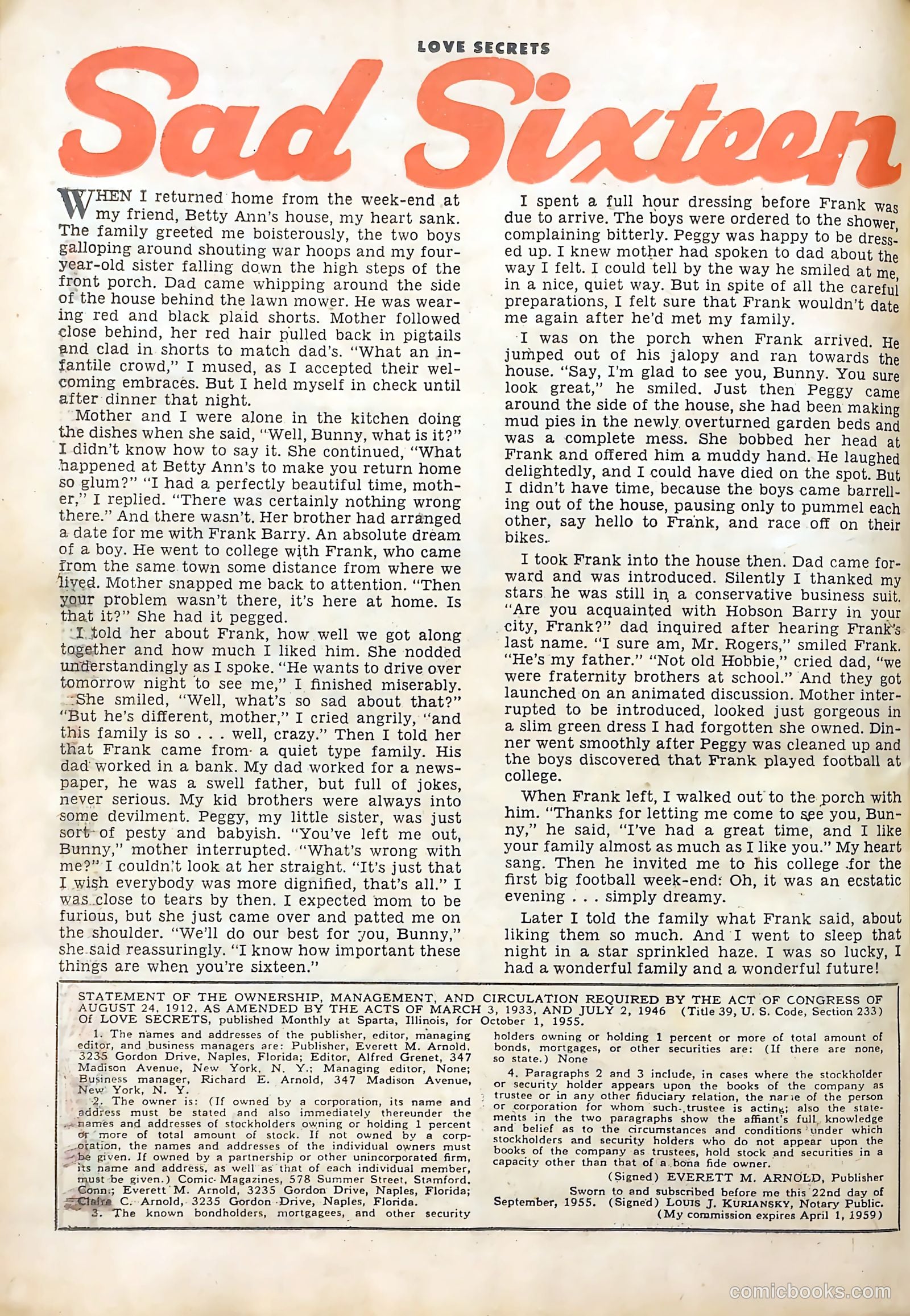 Love Secrets #52 (1956) — page 26 of 36