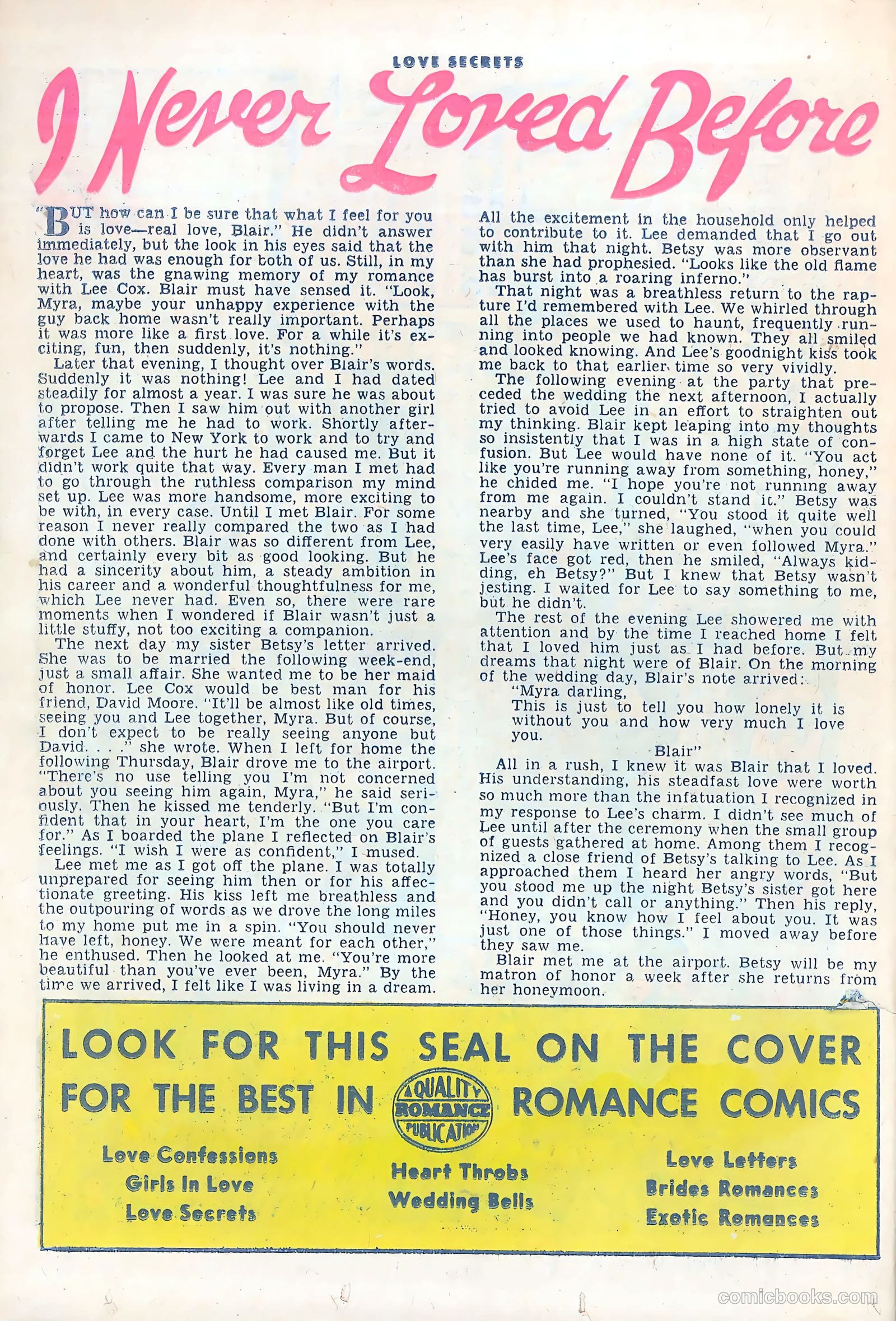 Love Secrets #55 (1956) — page 26 of 36