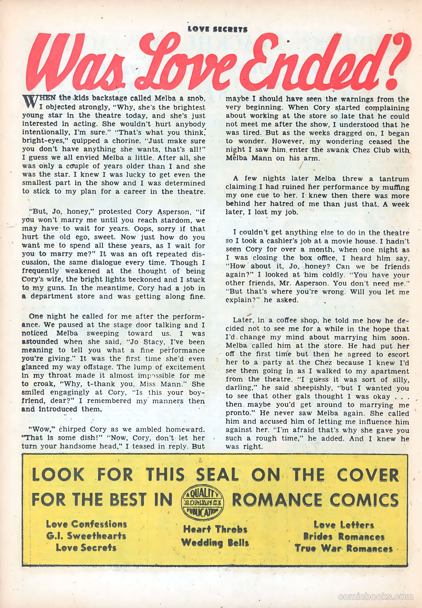 Love Secrets #56 (1956) — page 26 of 37